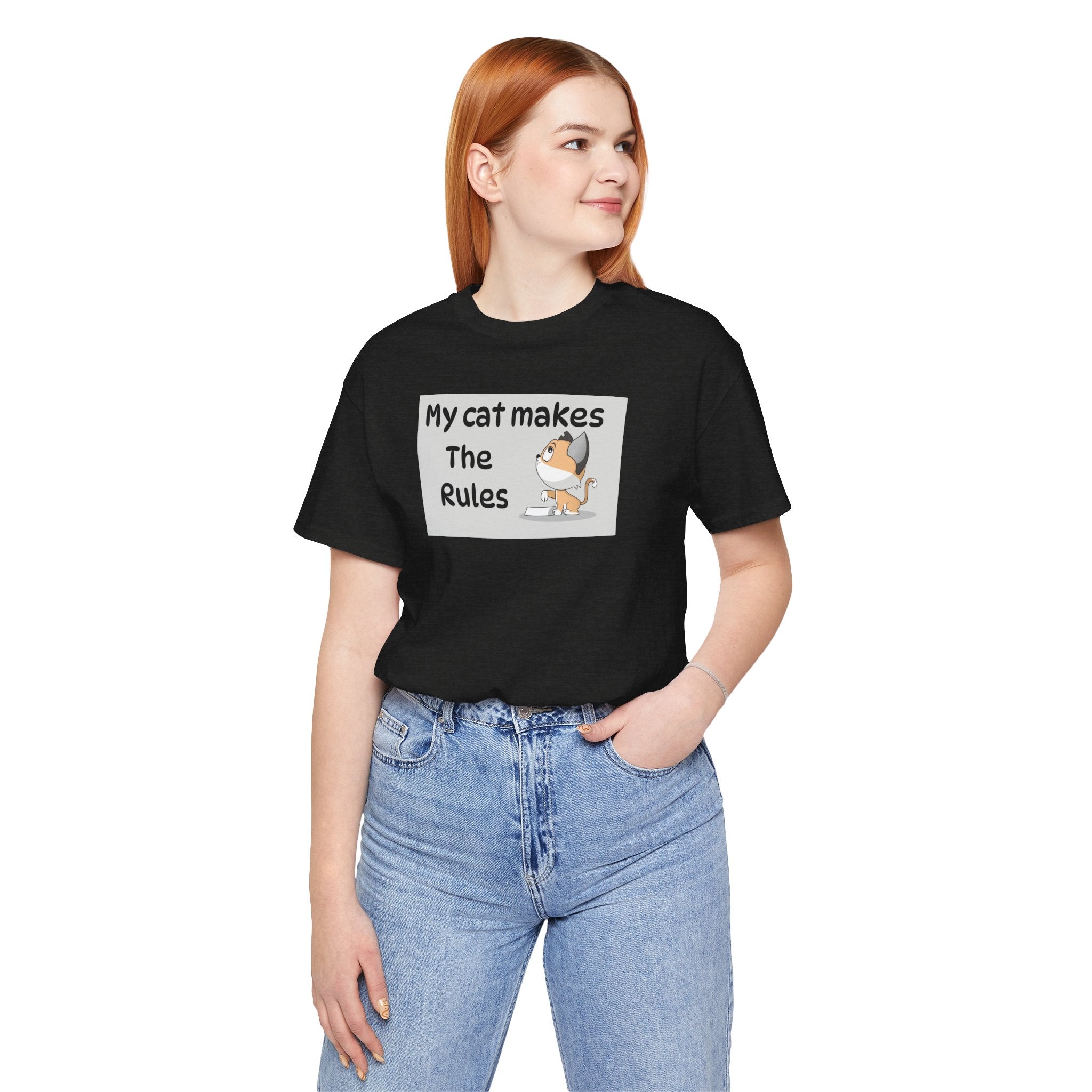 Cat Makes The Rules T-Shirt — Funny Cute Cat Graphic Tee for Cat Lovers