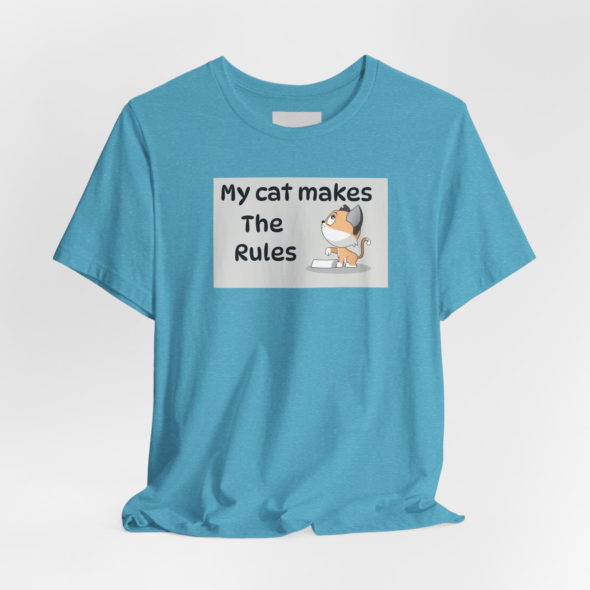 Cat Makes The Rules T-Shirt — Funny Cute Cat Graphic Tee for Cat Lovers