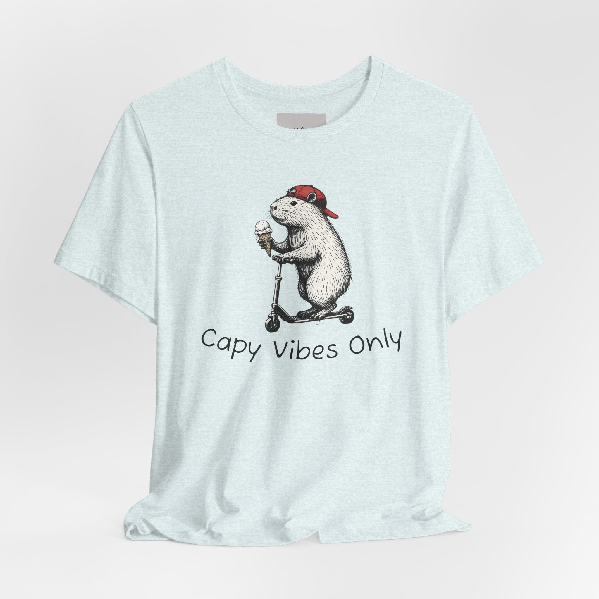 Capy Vibes Only T-Shirt — Cute Capybara Scooter Graphic Tee
