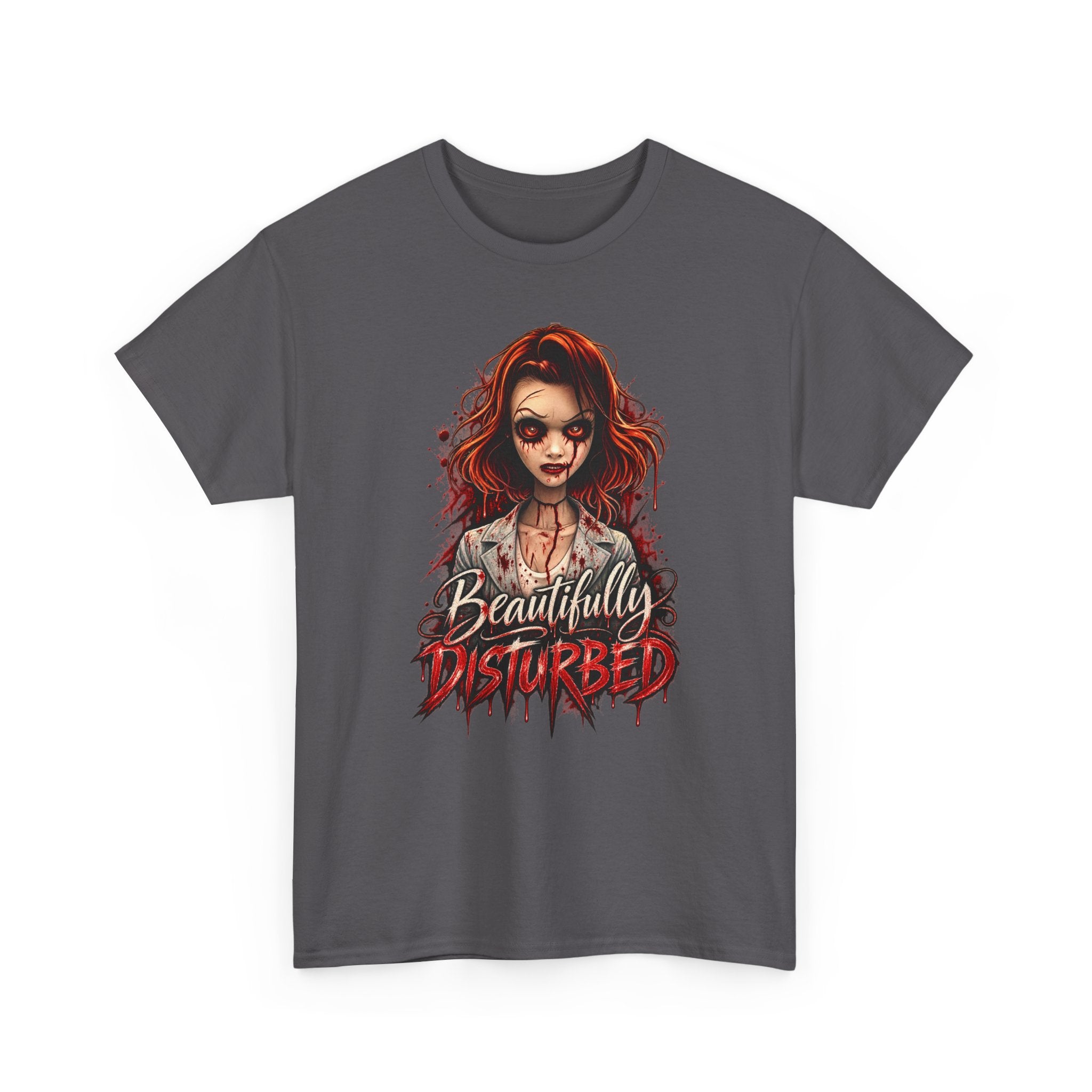 T-Shirt — "Beautifully Disturbed" Gothic Doll Graphic Tee