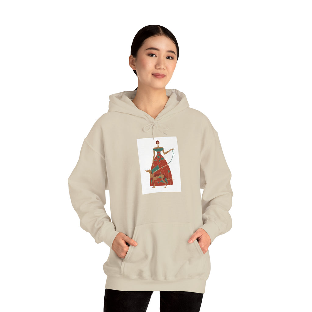 Folk Art Archer Hoodie — Vintage Red Archer Illustration Sweatshirt
