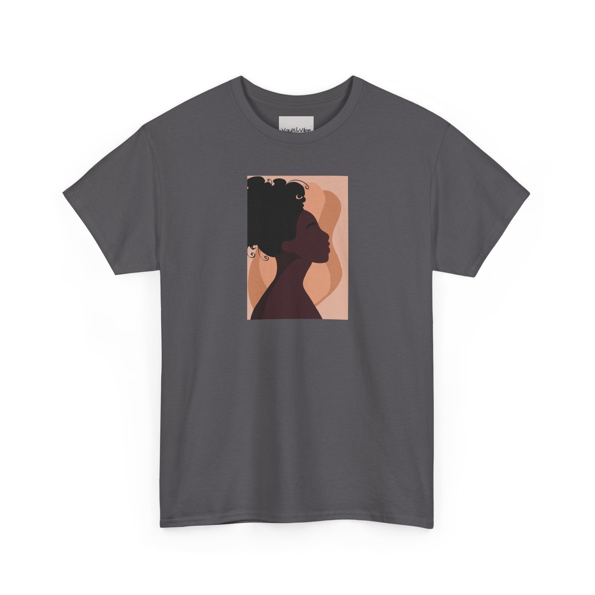 Women’s Silhouette Tee - Minimalist Afro Portrait Graphic Shirt