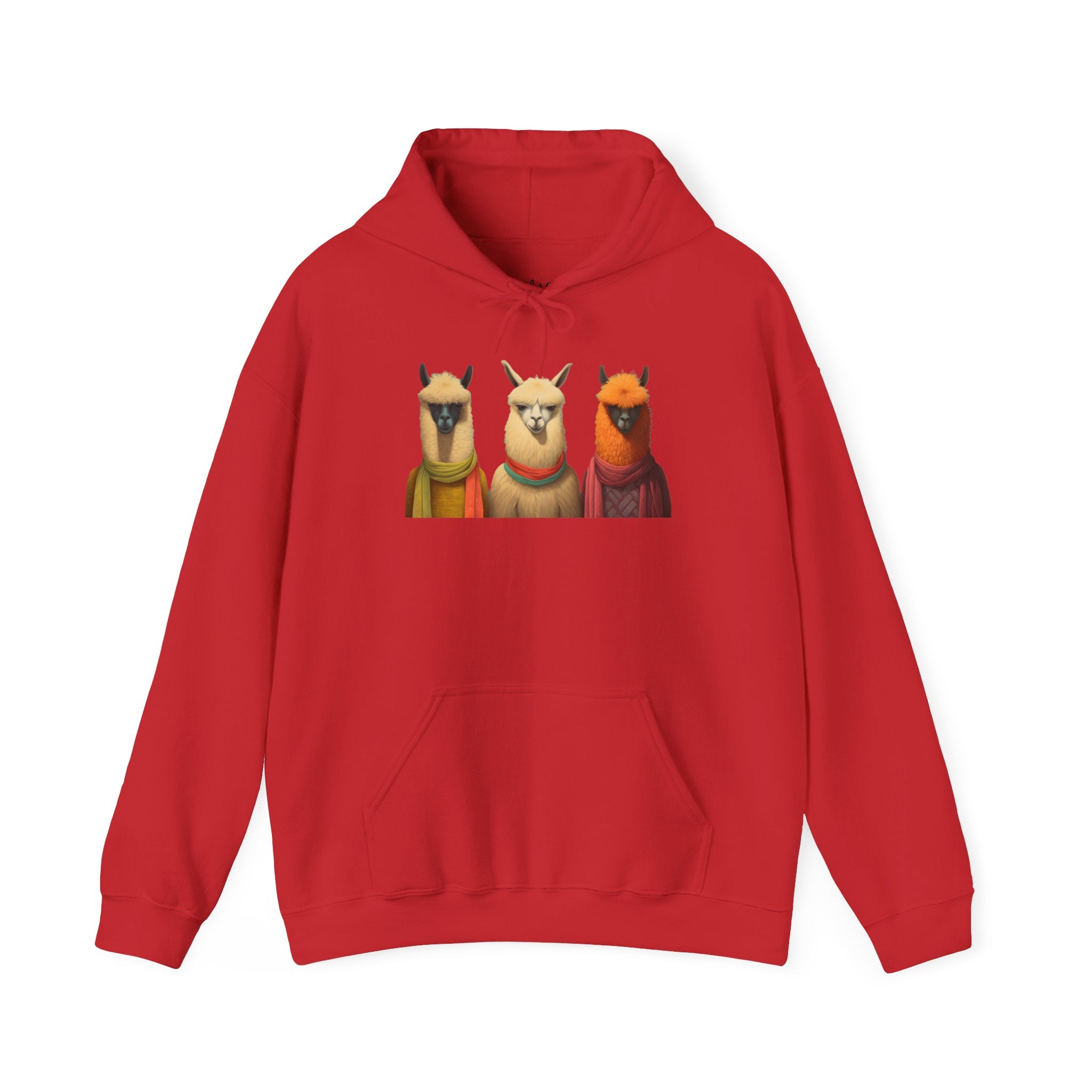 Llama Trio Hoodie — Cute Colorful Alpaca Portrait Pullover