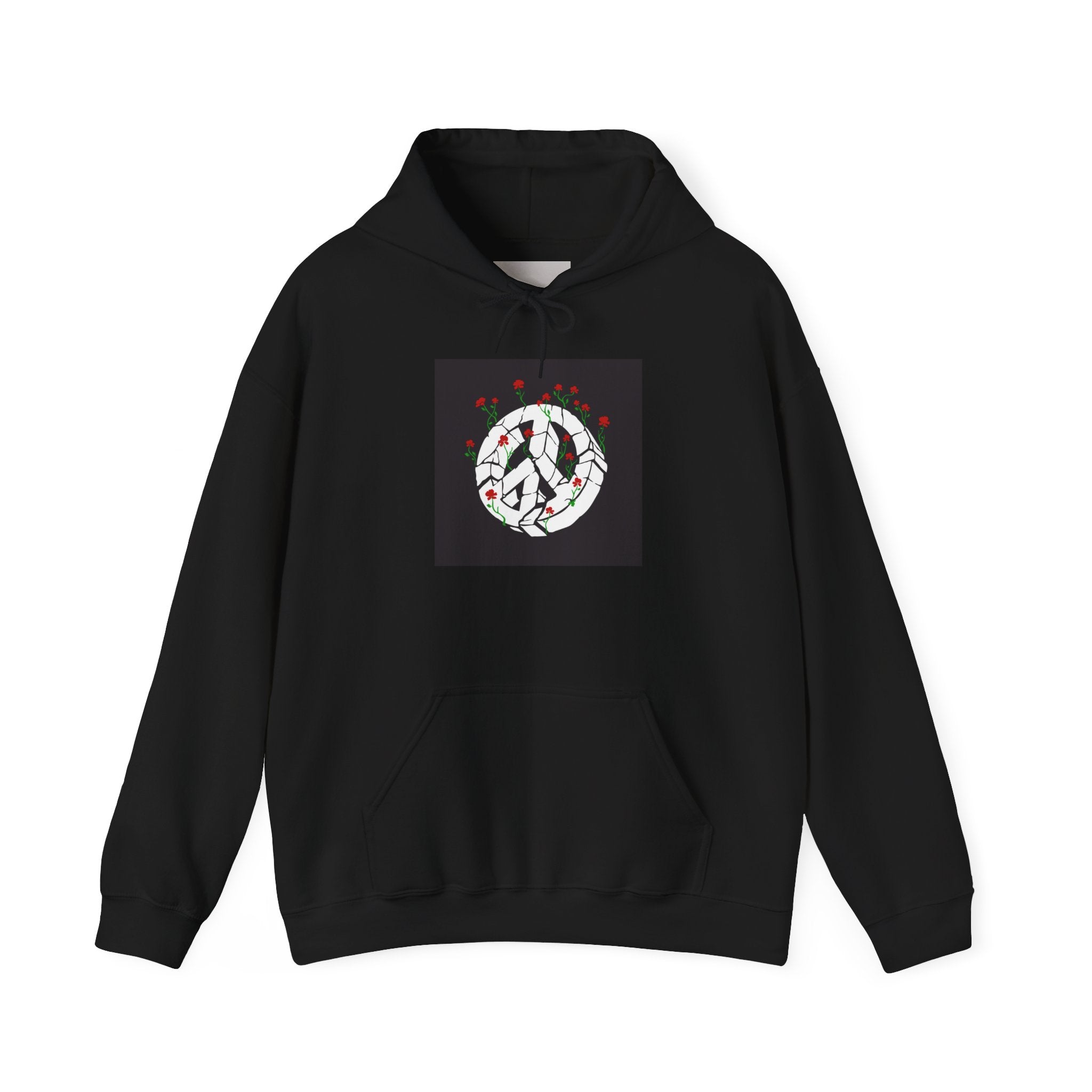 Peace Sign Hoodie with Rose Wreath - Floral Peace Symbol Pullover
