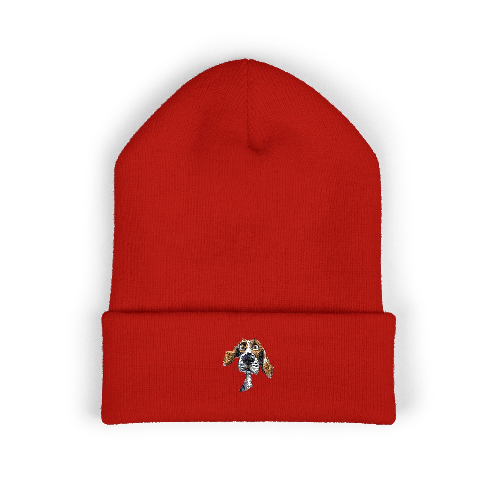 Embroidered King Charles Cavalier Beanie — Cute Dog Cuffed Knit Hat