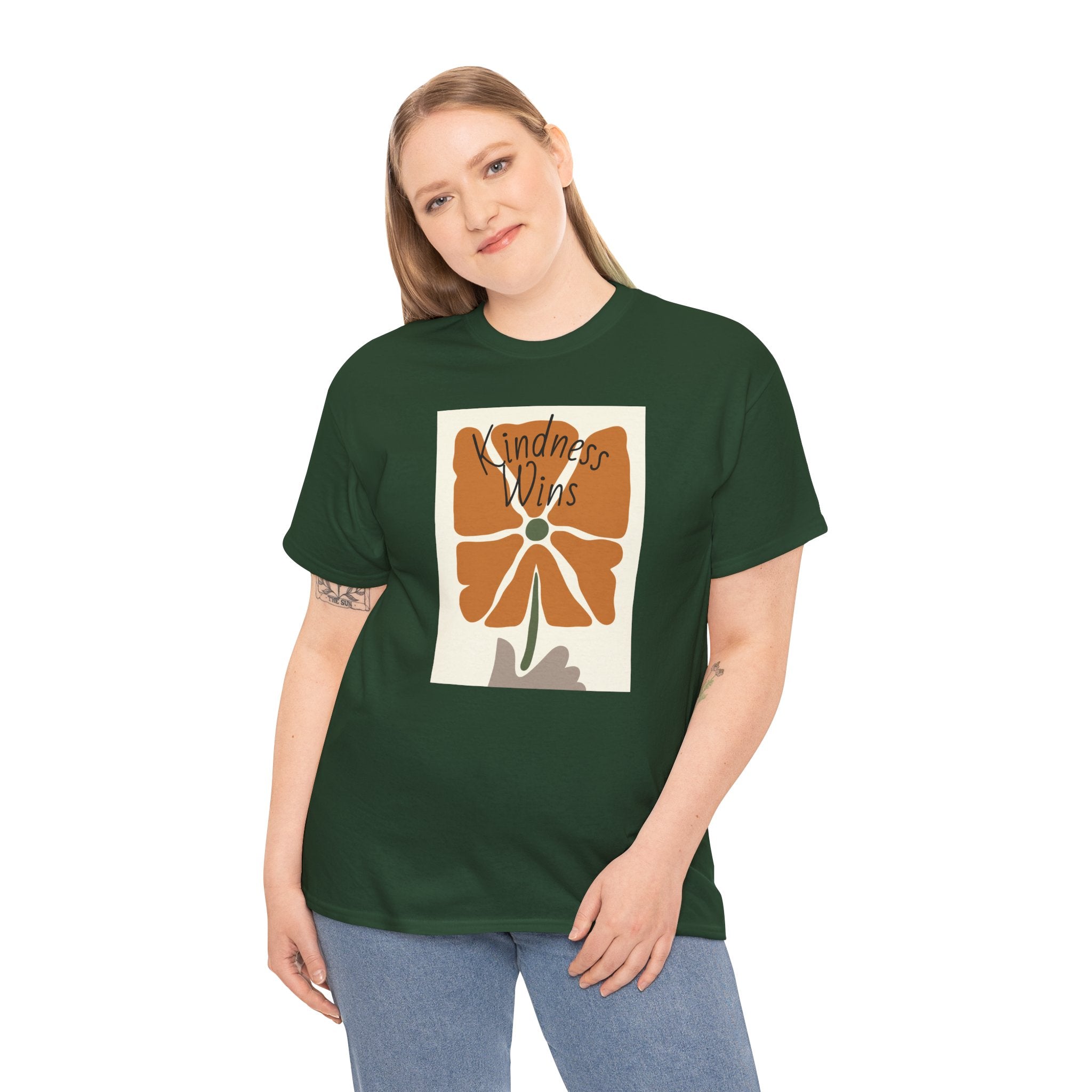 Kindness Wins T‑Shirt — Retro Floral Graphic Tee