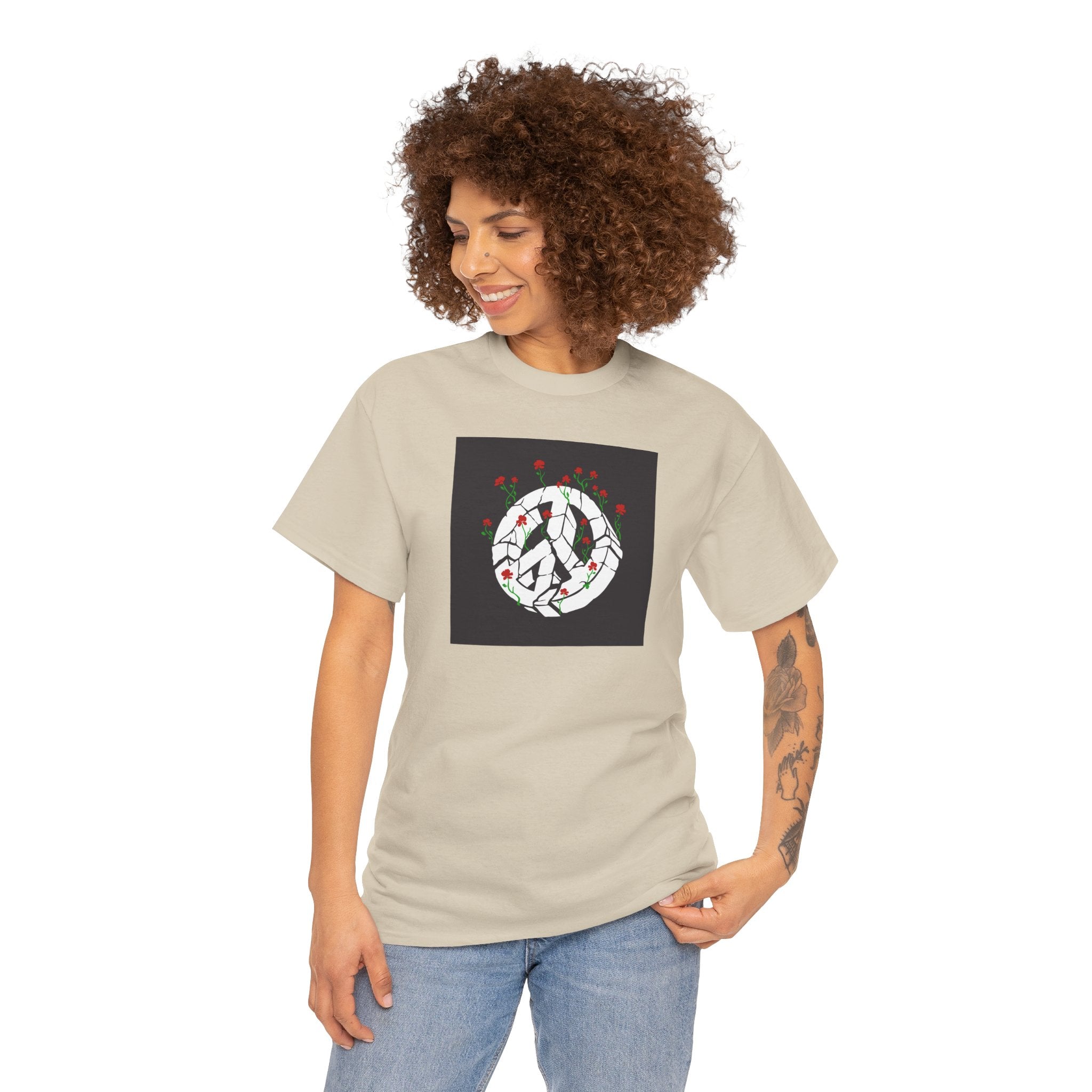Peace Sign Rose Wreath T-Shirt