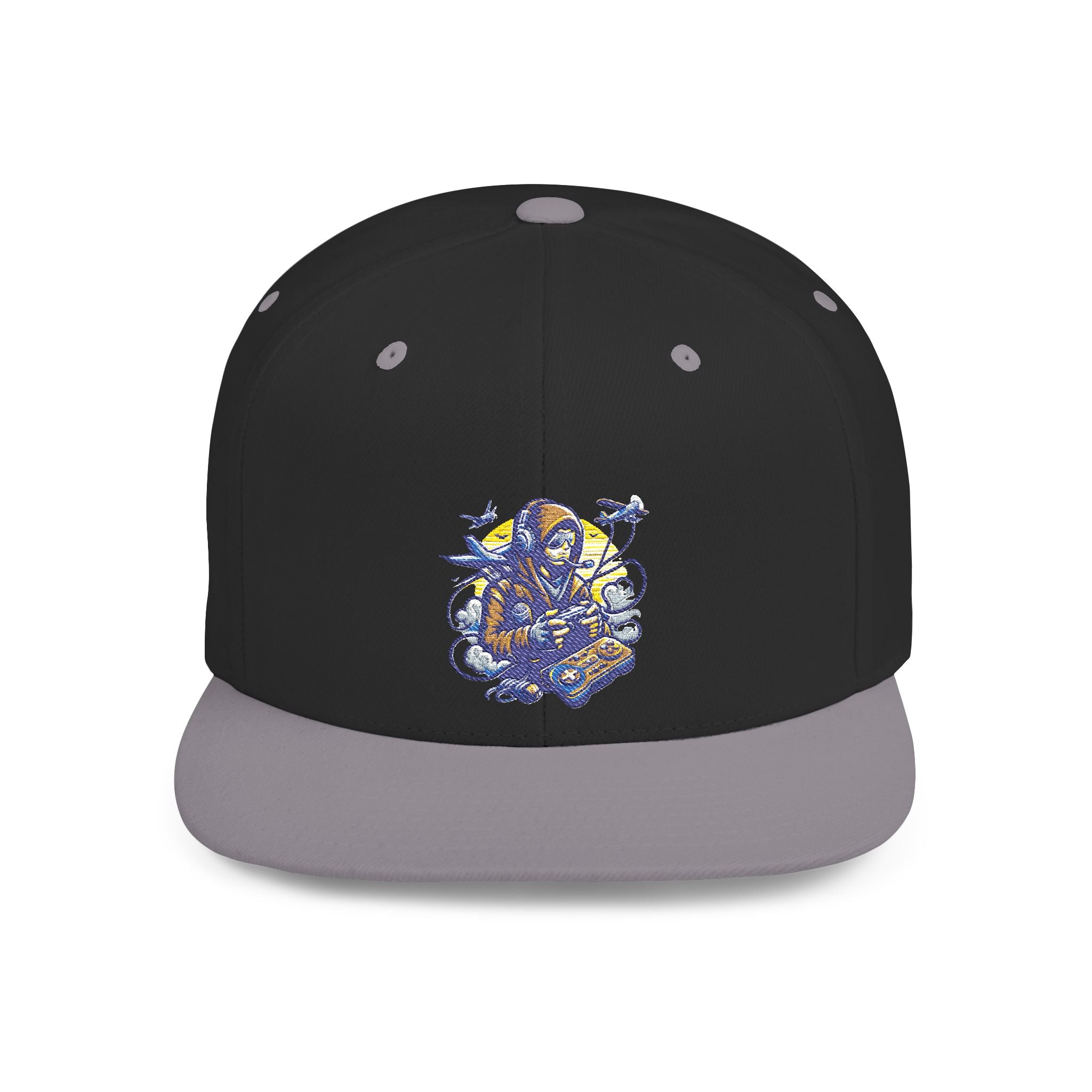 Gamer Embroidered Snapback Hat - Flat Bill