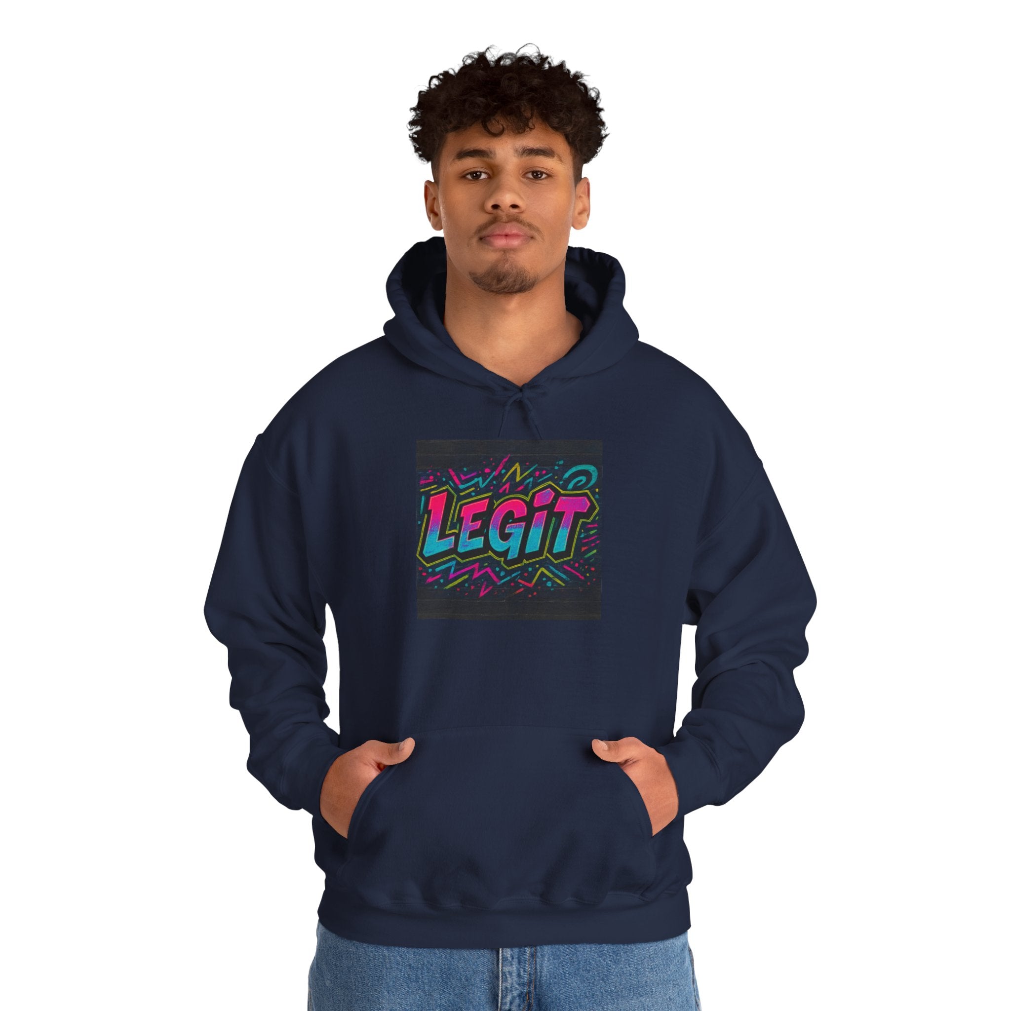 Legit Graffiti Hoodie — Retro Neon Streetwear Sweatshirt