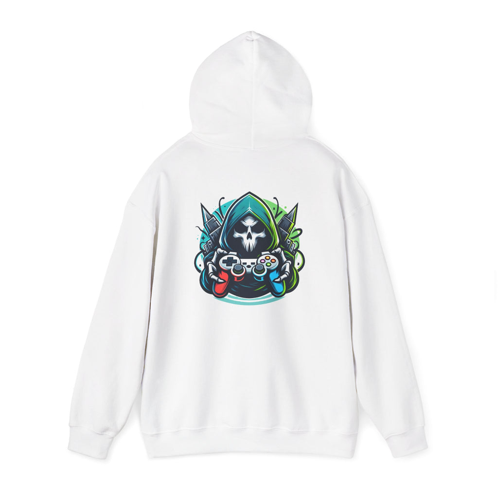 Gamer Grim Reaper Hoodie – Neon Controller Gaming Pullover
