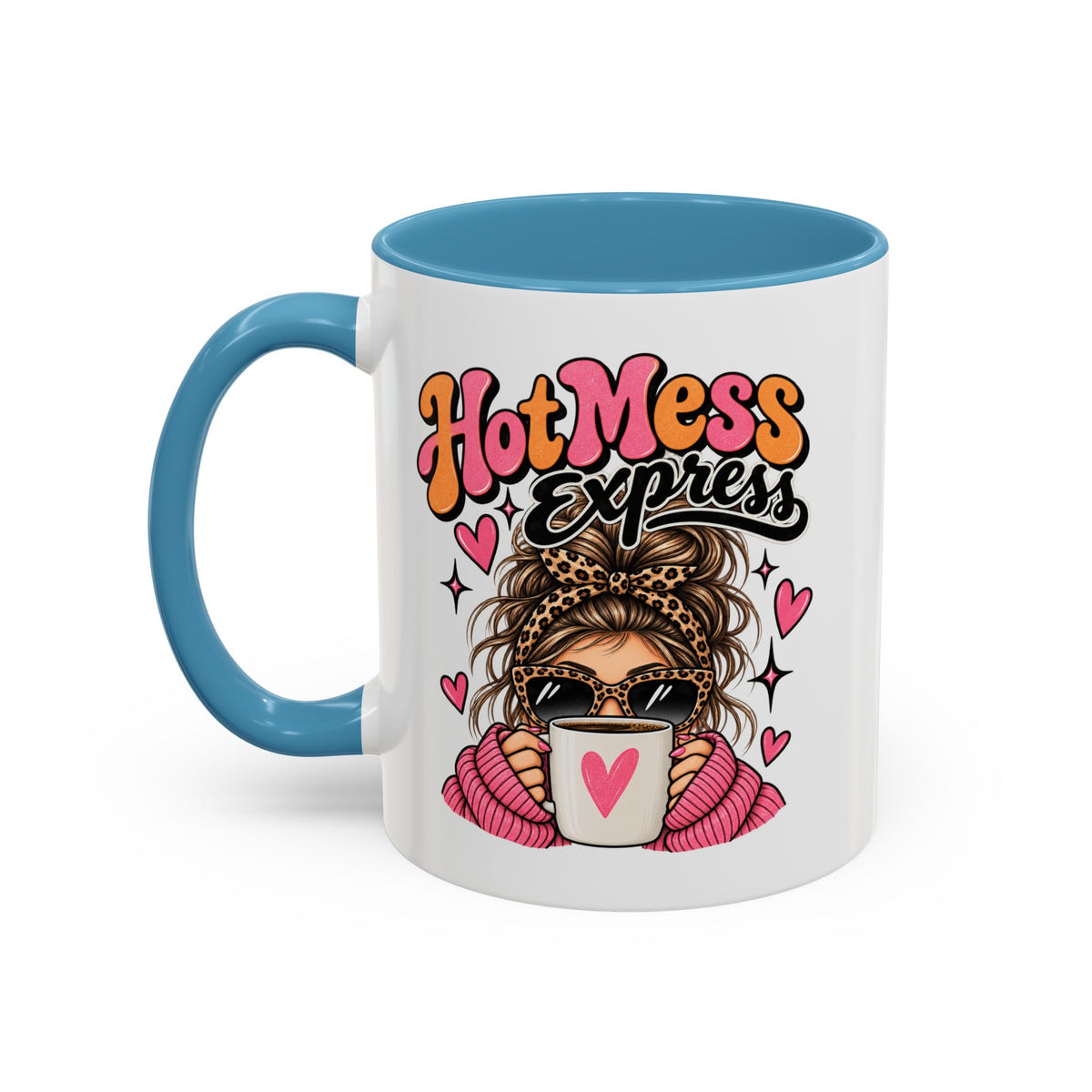 Hot Mess Express Coffee Mug — Funny Retro Girl Coffee Cup (11/15oz)
