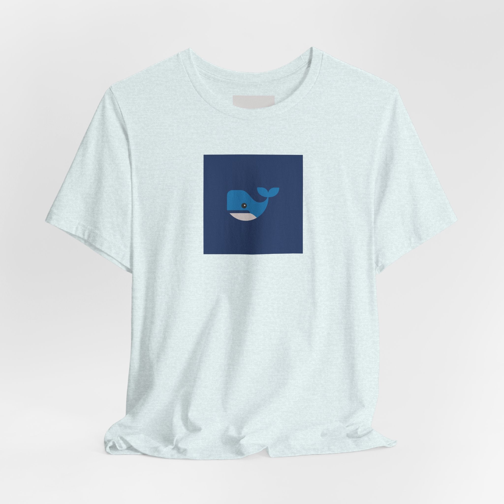 Whale Graphic Tee — Cute Blue Whale Square Design