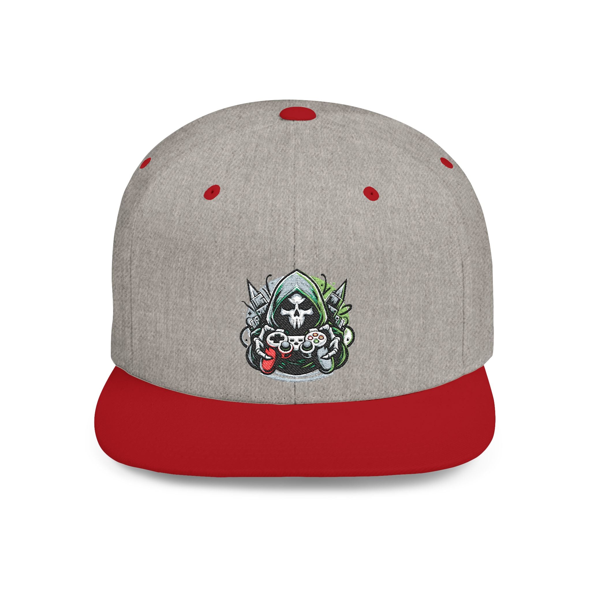 Embroidered Grim Reaper Gamer Snapback Hat