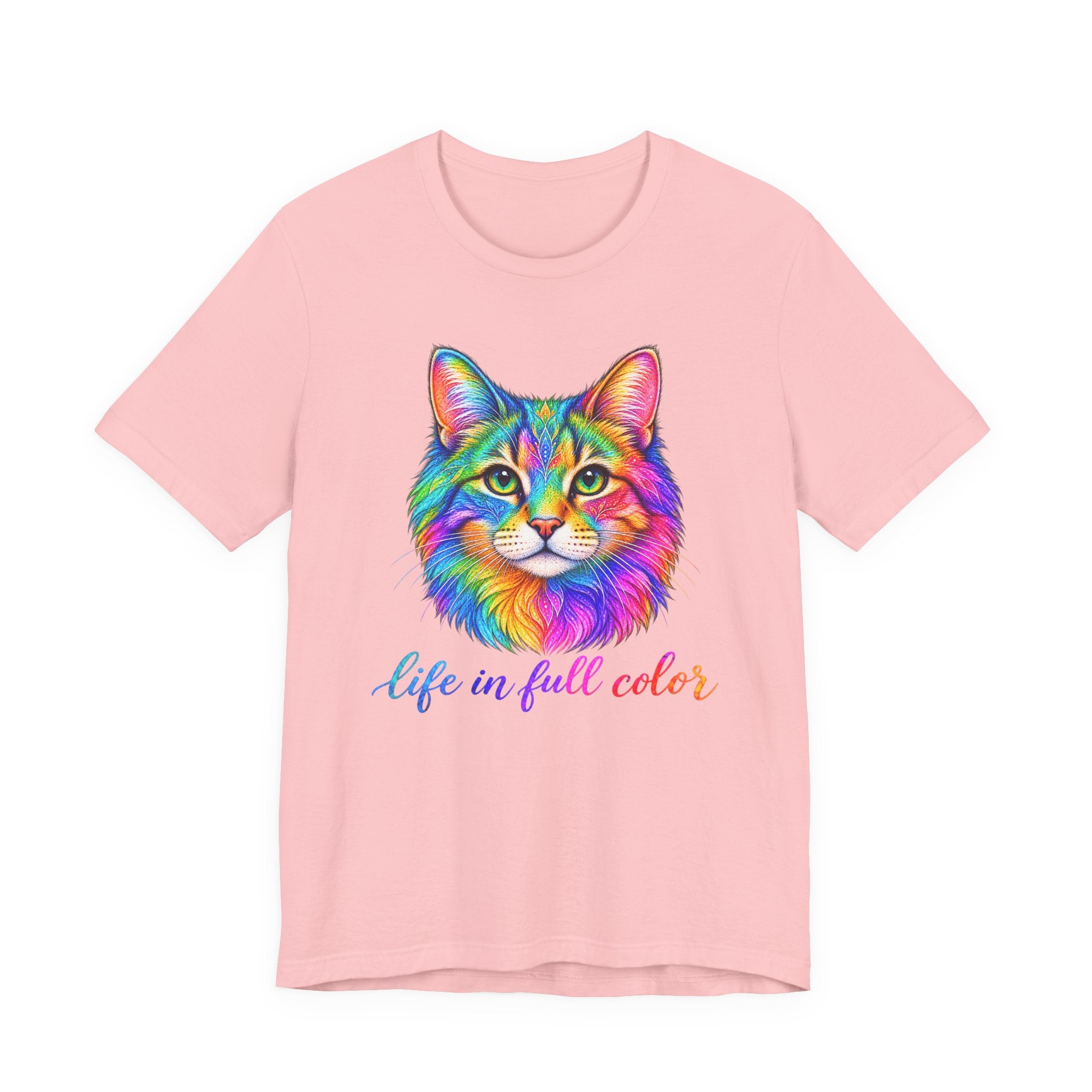 Rainbow Cat T-Shirt — "Life in Full Color" Graphic Tee