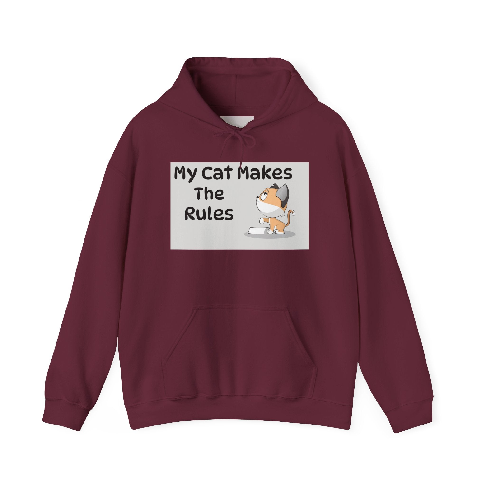 Cat Rules Hoodie — "My Cat Makes The Rules" Cute Cat Lover Pullover