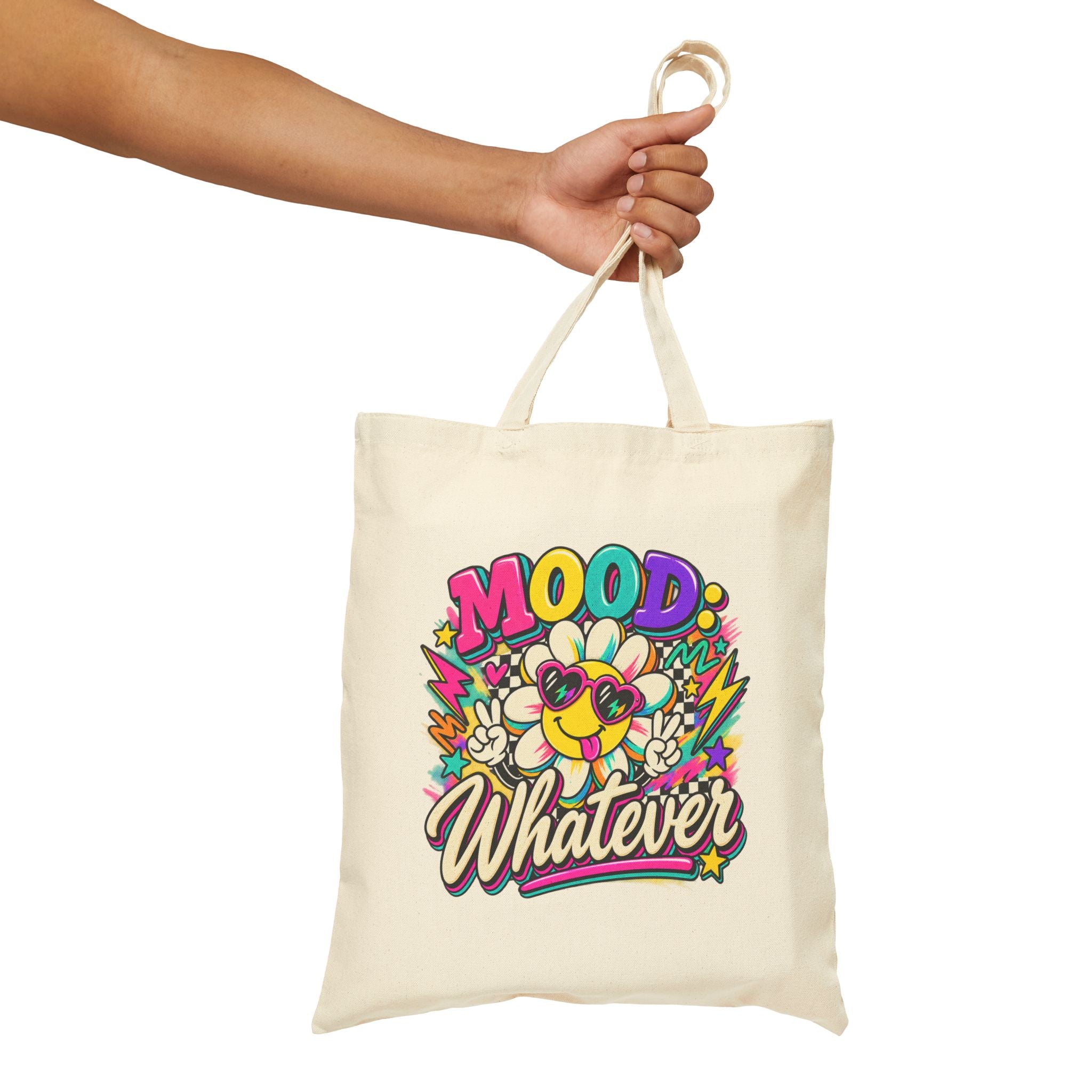 Mood Whatever smiley flower tote bag | Canvas Tote
