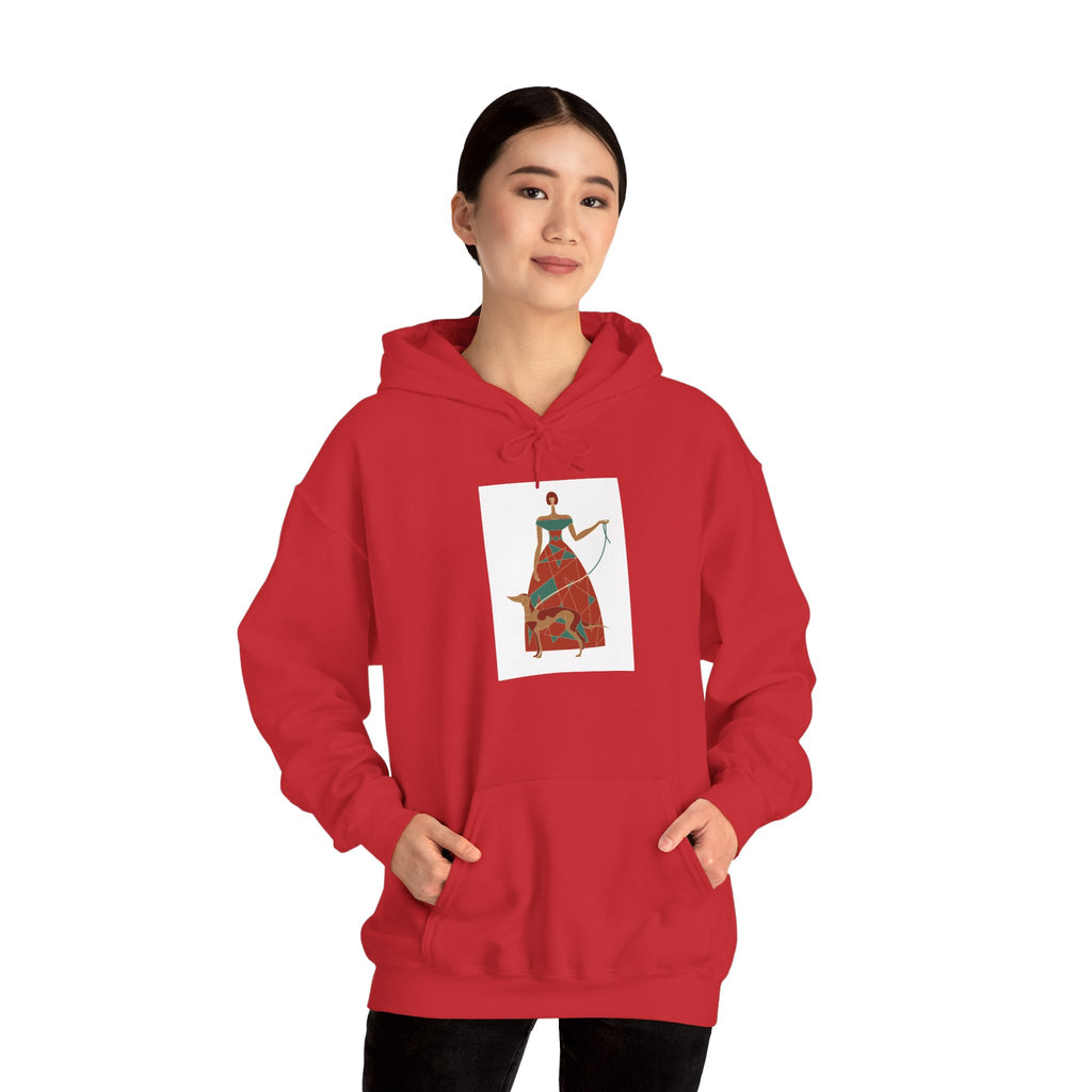 Folk Art Archer Hoodie — Vintage Red Archer Illustration Sweatshirt