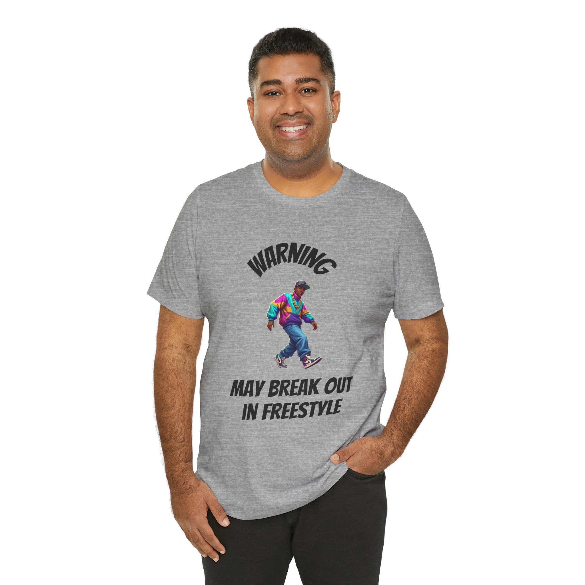 T-Shirt — "Warning: May Break Out in Freestyle" Skate Dance Graphic Tee