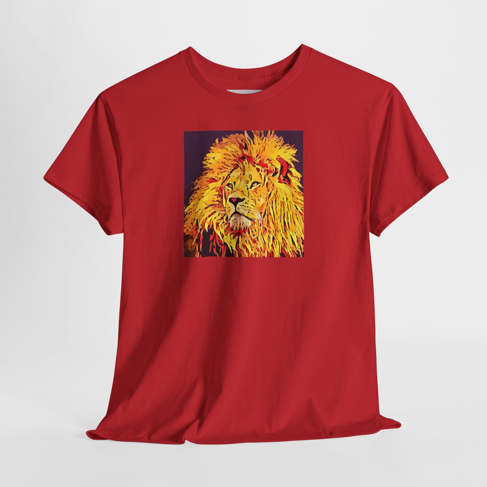Lion Portrait T-Shirt — Vibrant Pop Art Lion Graphic Tee