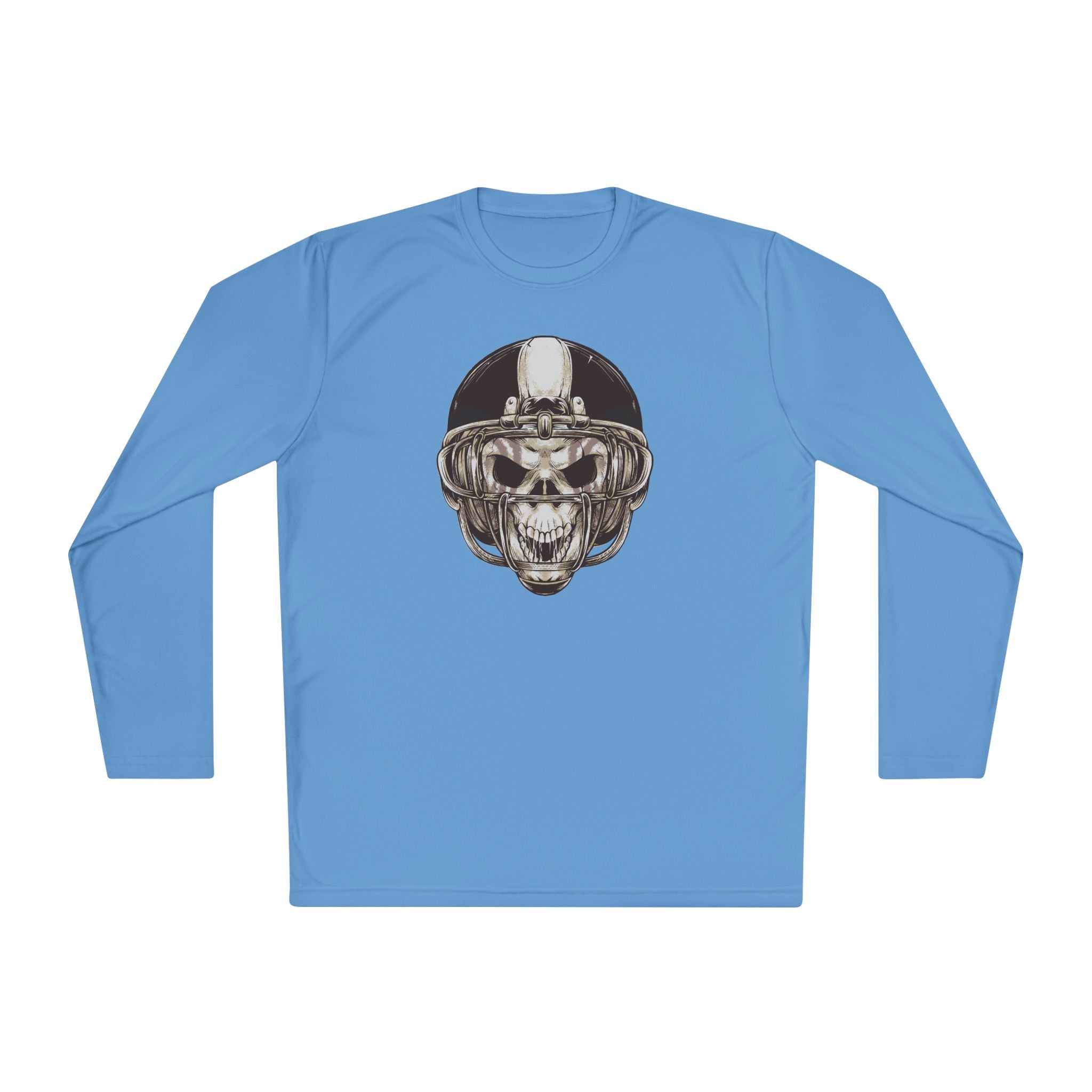 Skull Helmet Long Sleeve Tee — Biker Skull Graphic Shirt