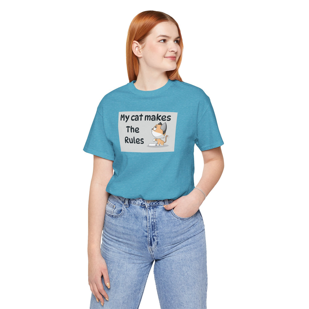 Cat Makes The Rules T-Shirt — Funny Cute Cat Graphic Tee for Cat Lovers