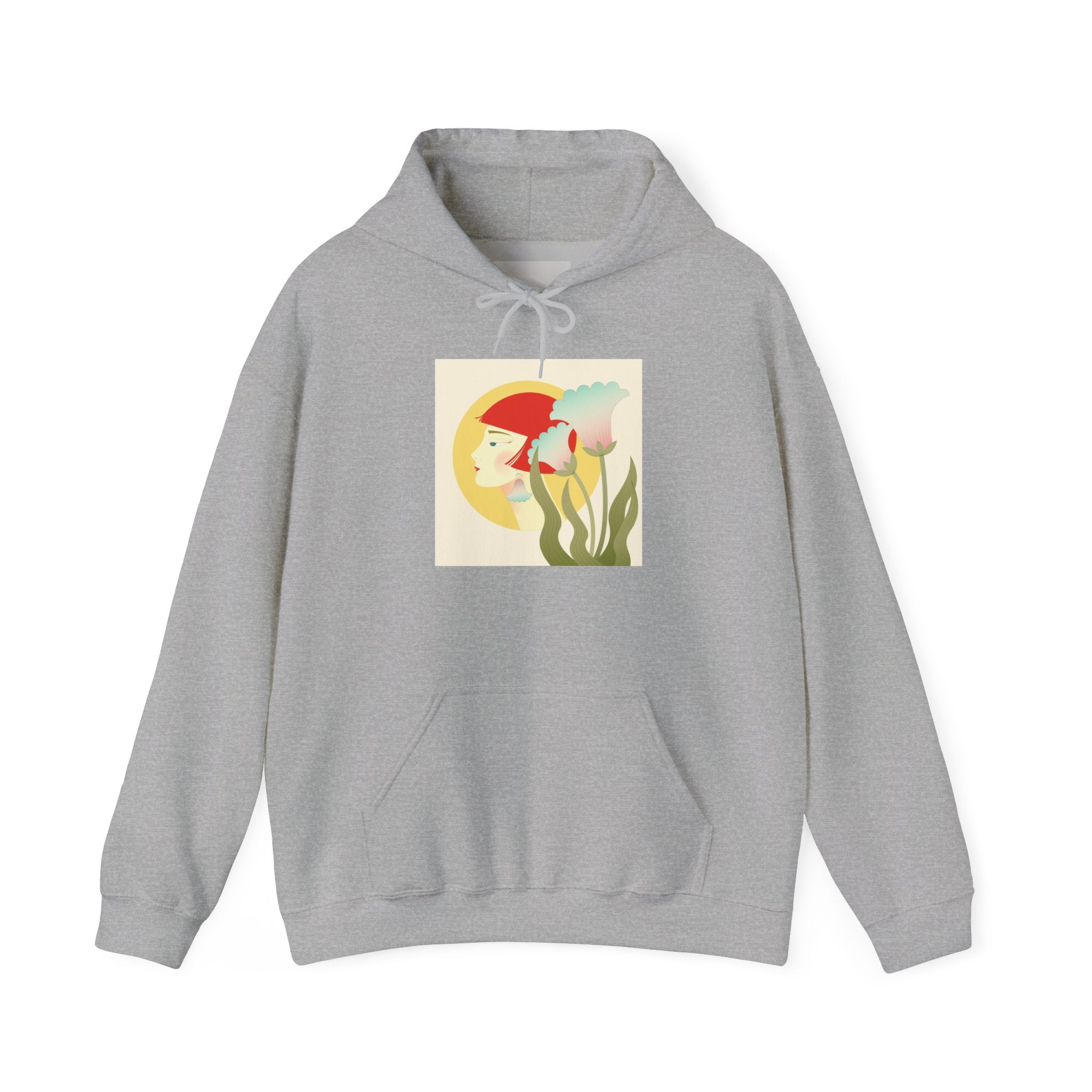 Koi Pond Art Hoodie — Pastel Fish & Lily Design