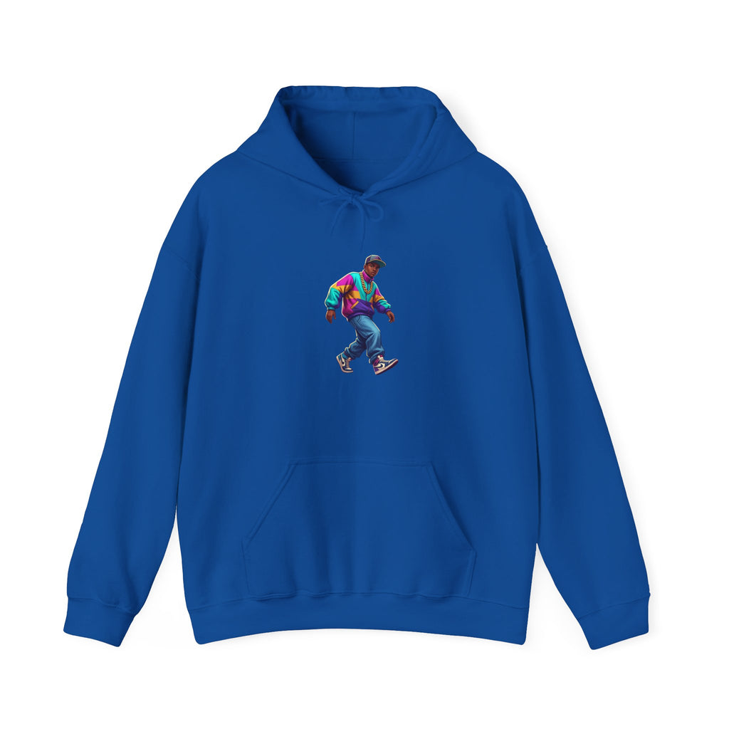 Retro Skateboarder Hoodie — Colorful 90s Skate Crew Pullover