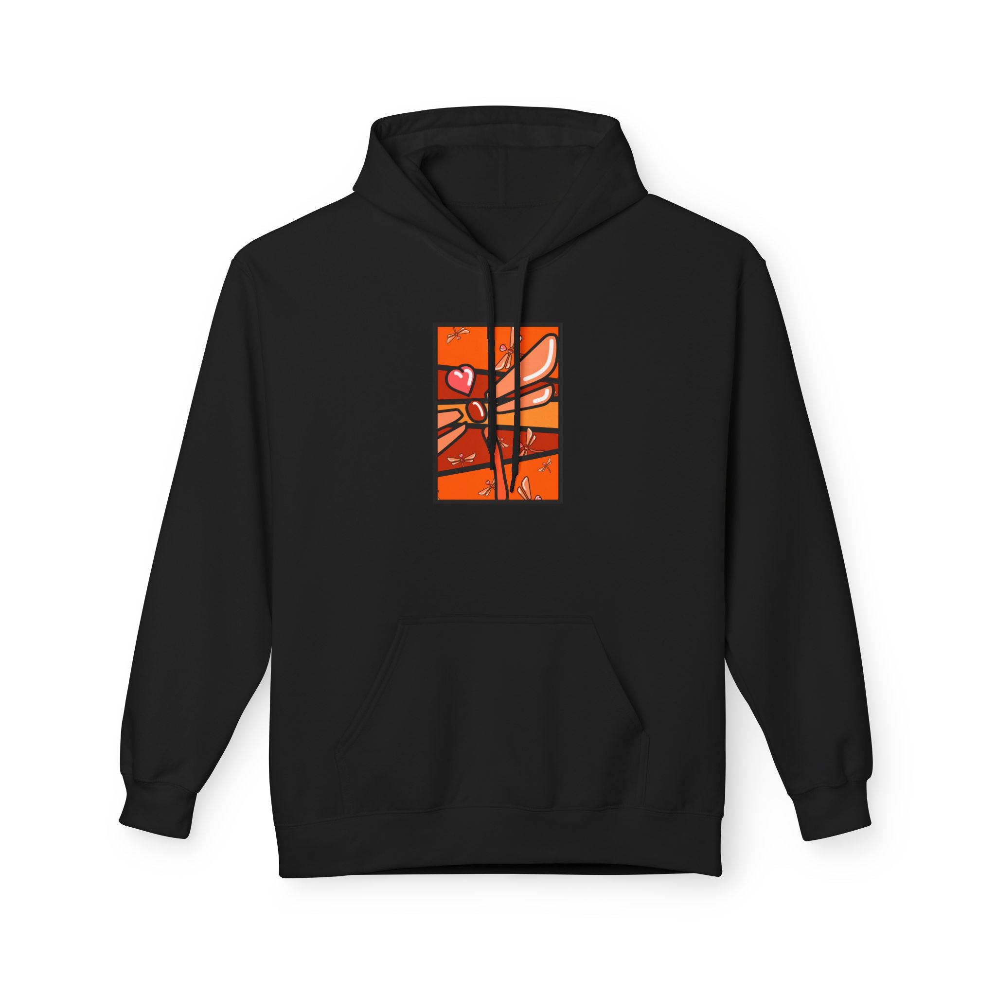 Abstract Heart Branch Hoodie — Autumn Floral Graphic Pullover