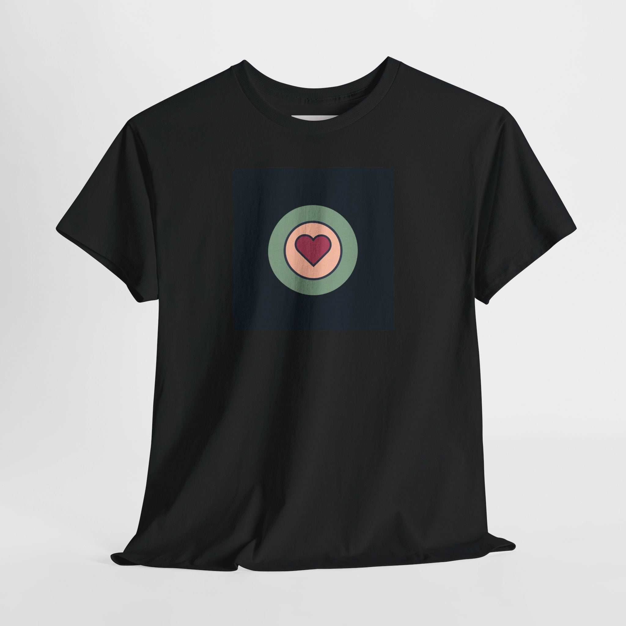 Retro Target Heart T‑Shirt — Minimalist Love Graphic Tee