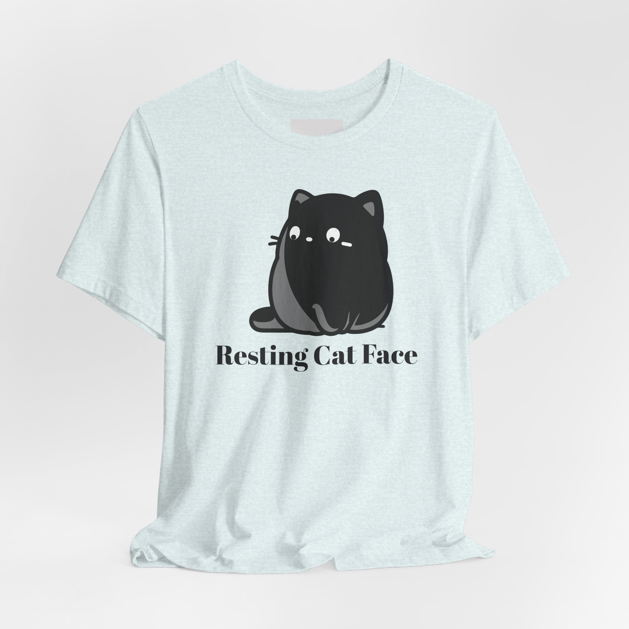 Resting Cat Face Tee – Cute Black Cat Graphic T-Shirt