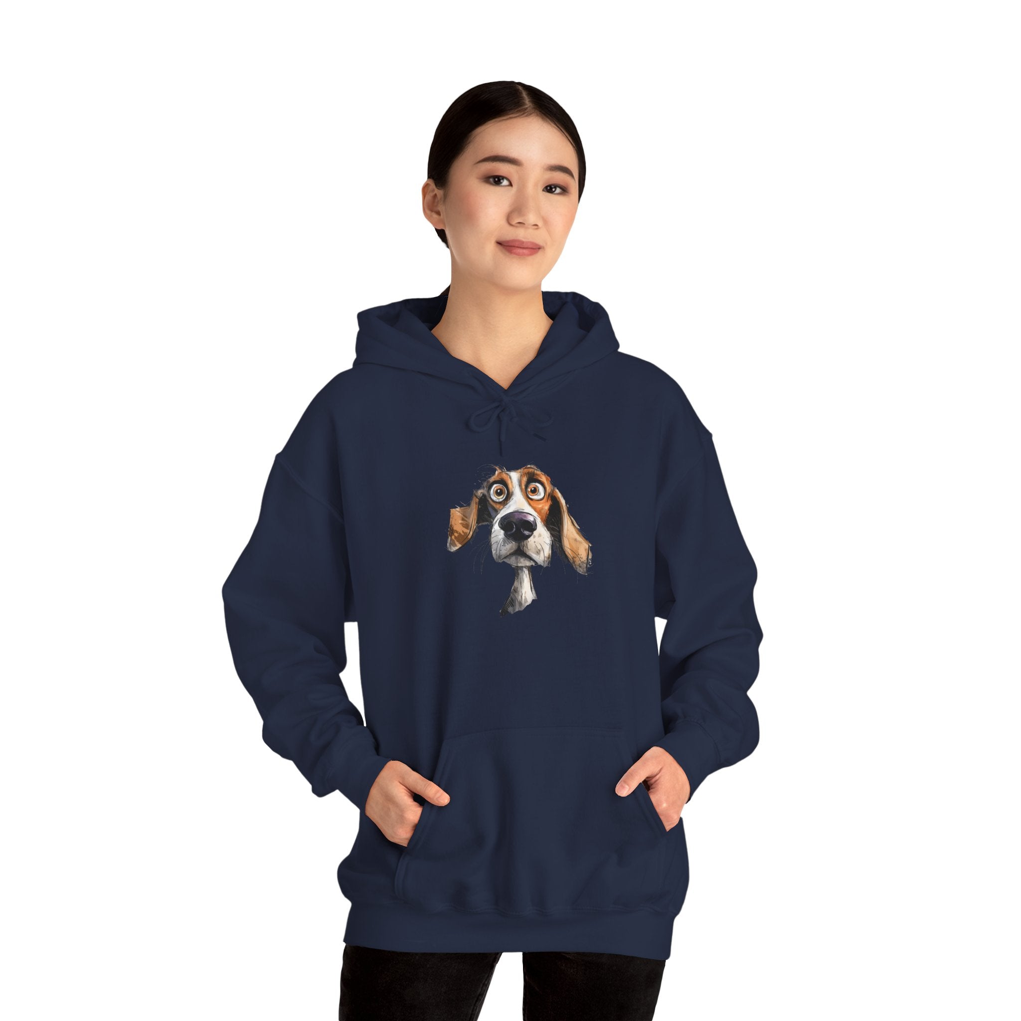 Basset Hound Portrait Hoodie - Cute Dog Face Pullover