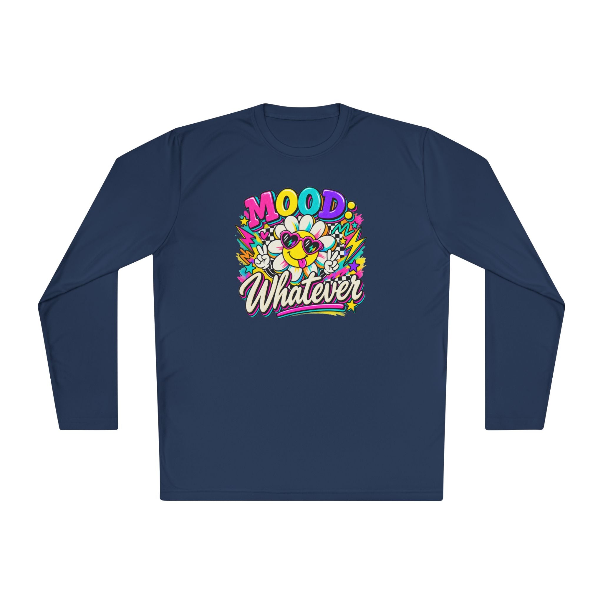 Mood Whatever Long Sleeve Tee — Colorful Retro 90's Graphic