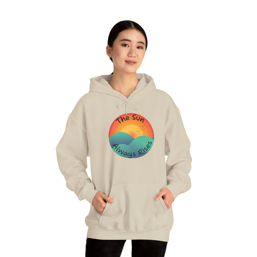Sun Always Rises Hoodie — Retro Sunrise Graphic Sweatshirt