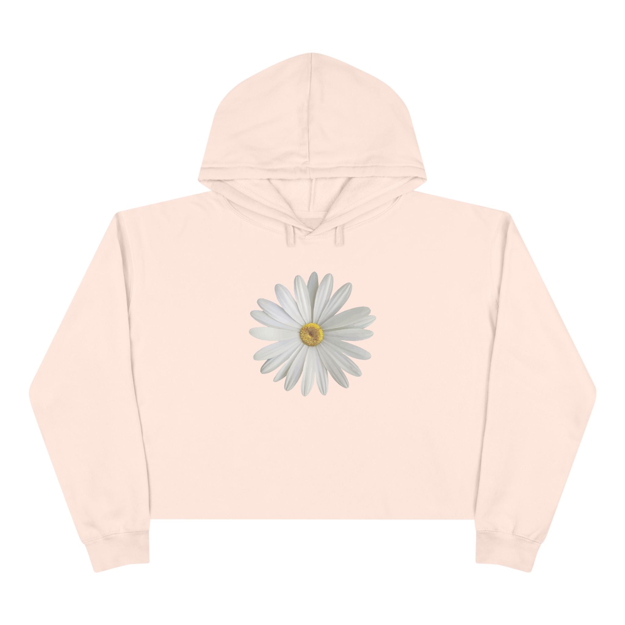 Daisy Crop Hoodie — Minimal Floral Cropped Sweatshirt