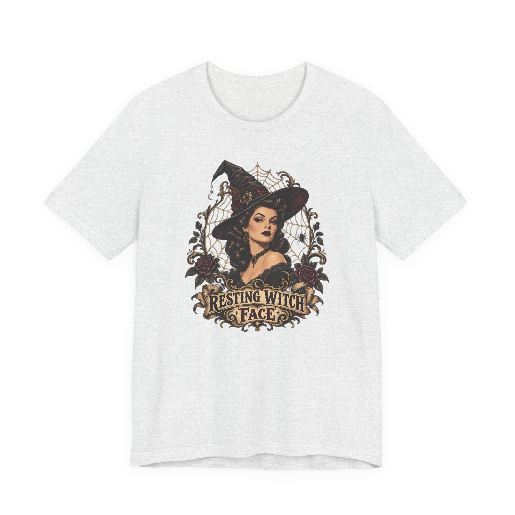 Resting Witch Face Tee — Vintage Gothic Witch Graphic T-Shirt