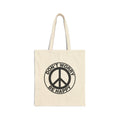 Don't Worry Be Happy Peace Sign Canvas Tote