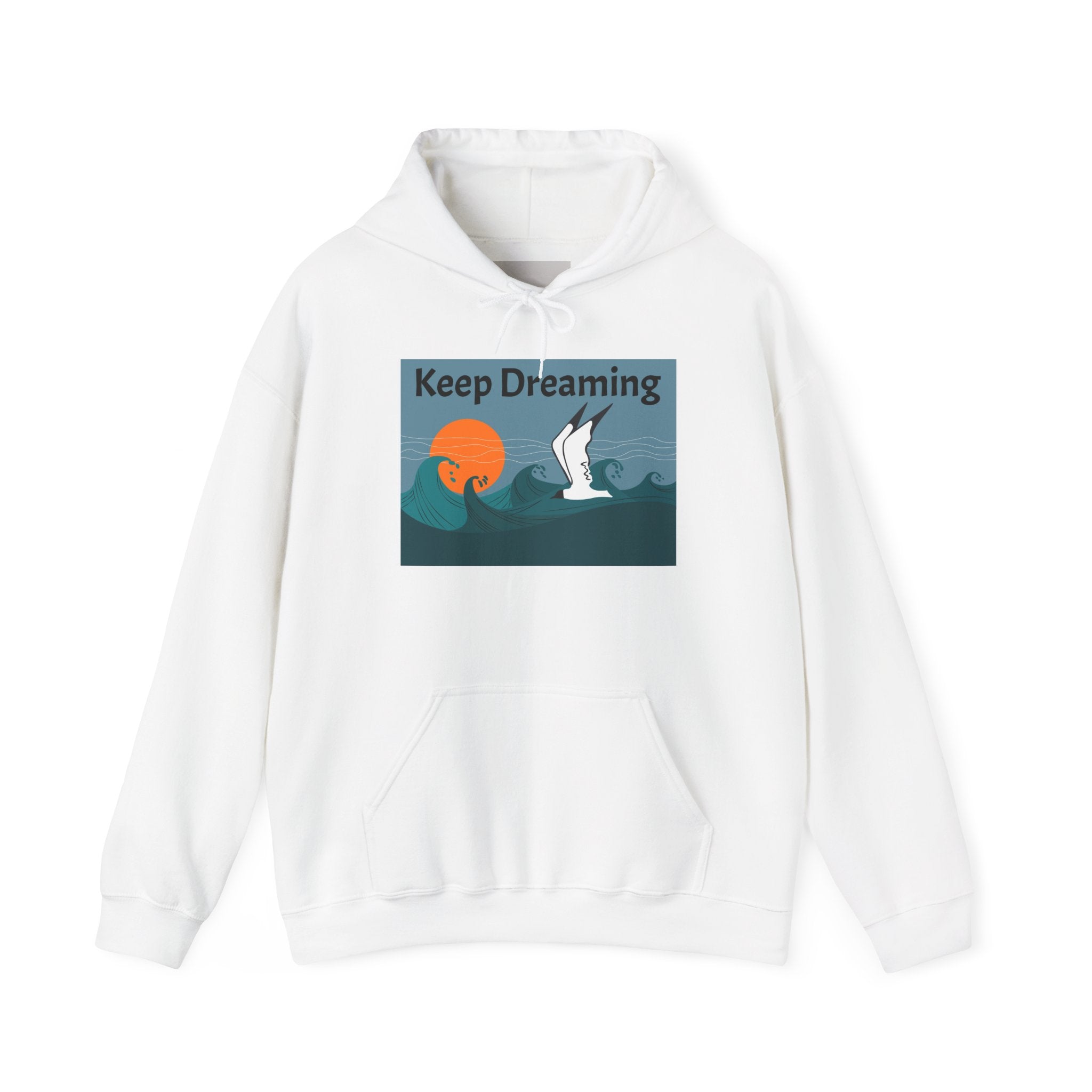 Keep Dreaming Hoodie — Seagull Sunset Graphic Pullover
