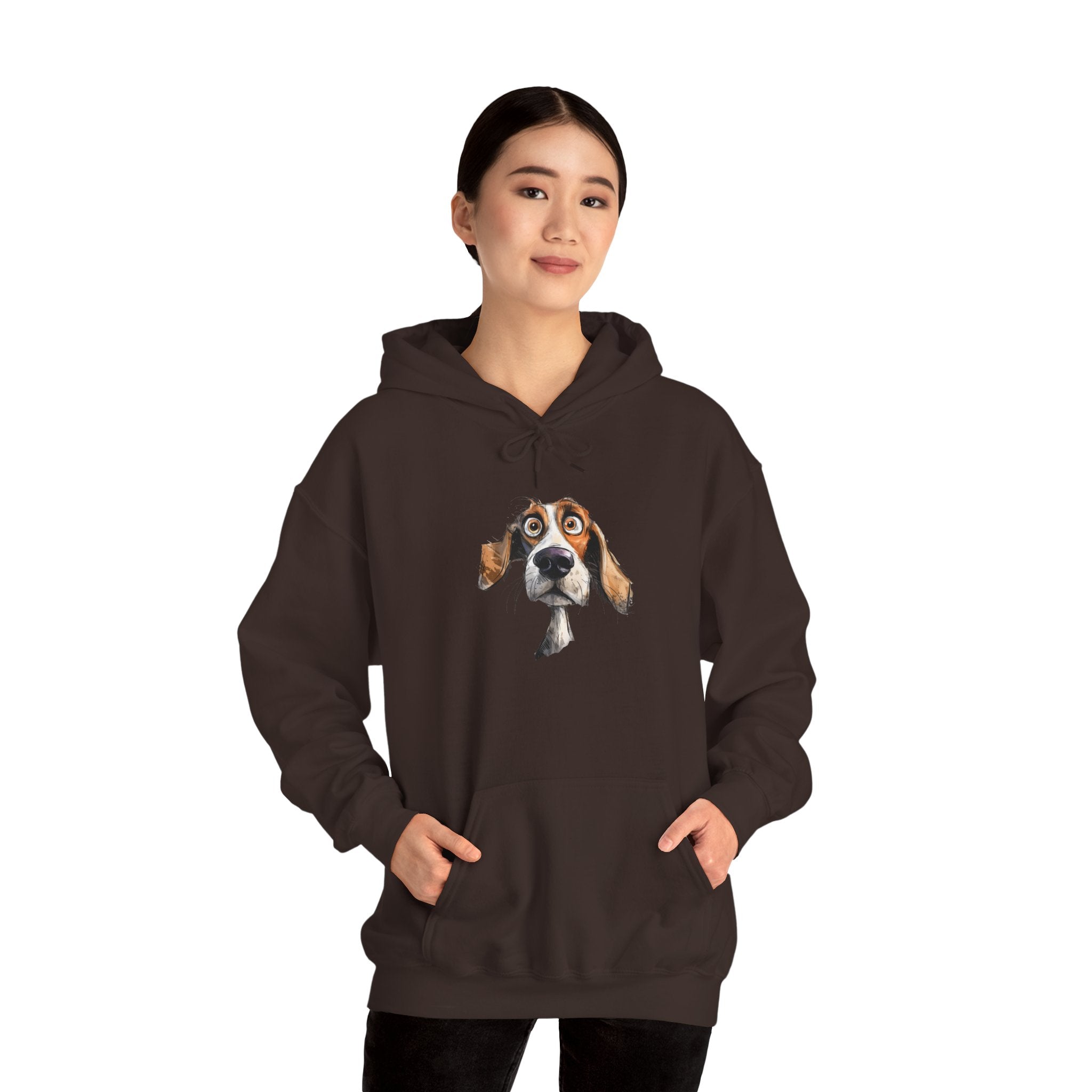 Basset Hound Portrait Hoodie - Cute Dog Face Pullover