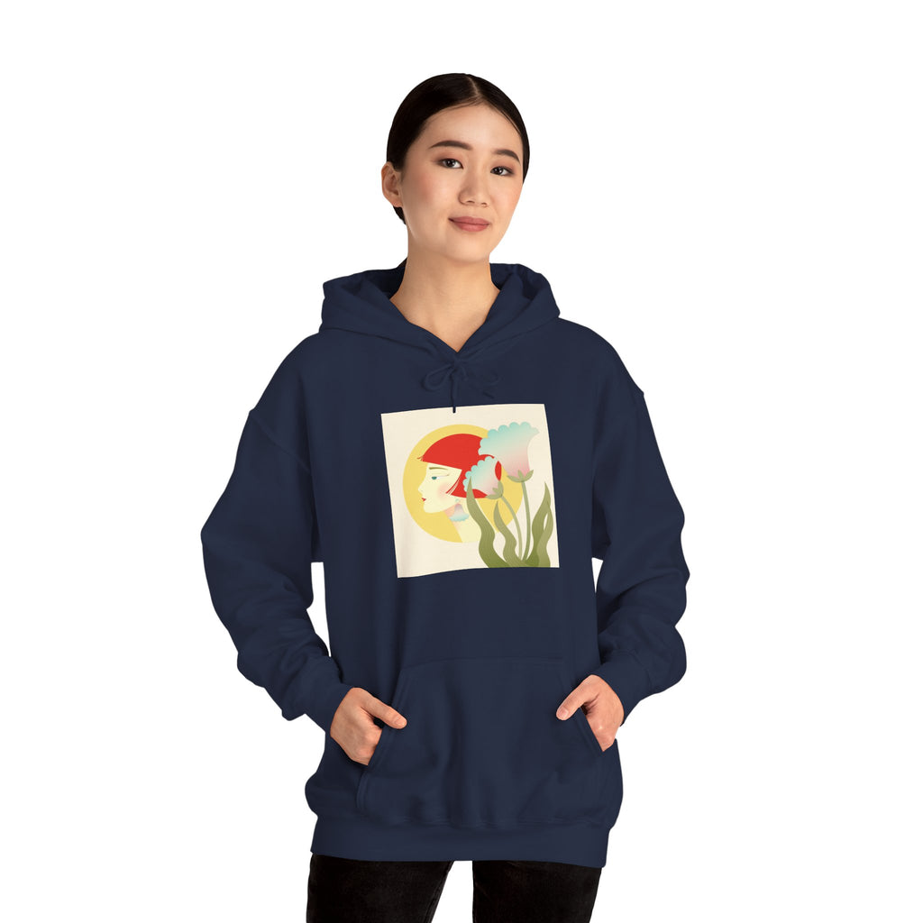 Koi Pond Art Hoodie — Pastel Fish & Lily Design