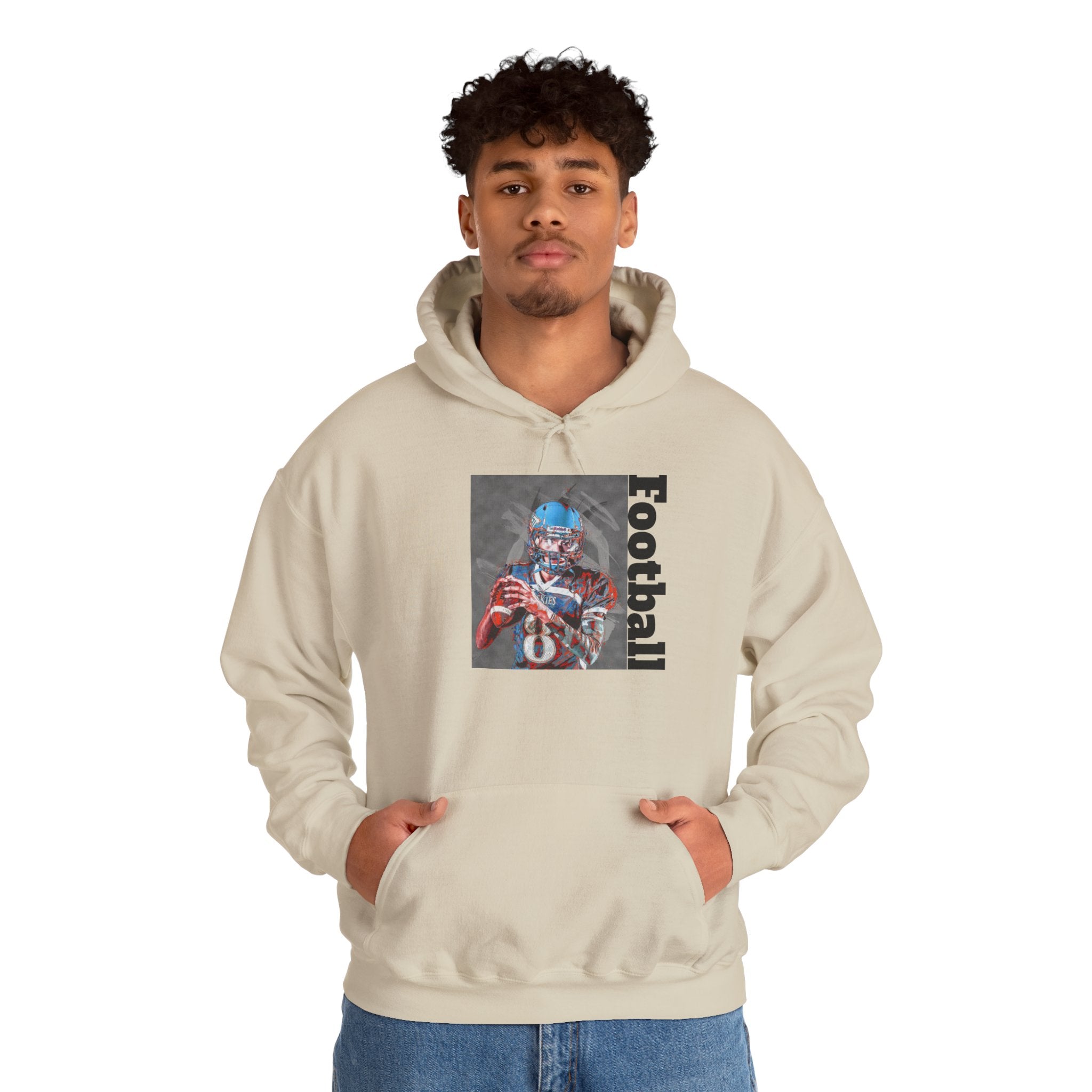 Football Skeleton Helmet Hoodie — Vintage Grunge Sports Pullover