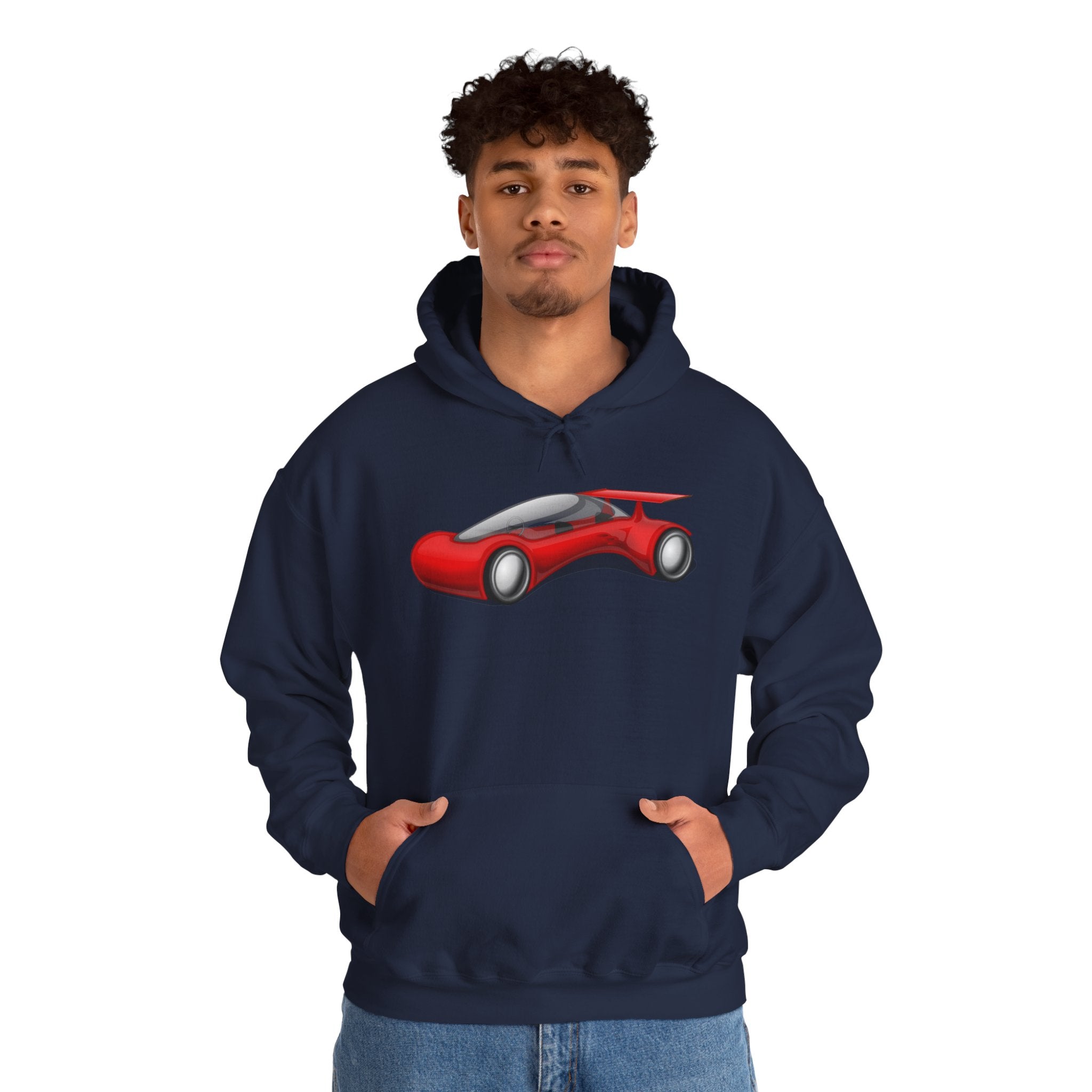 Red Racecar Hoodie — Retro Sports Car Graphic Pullover