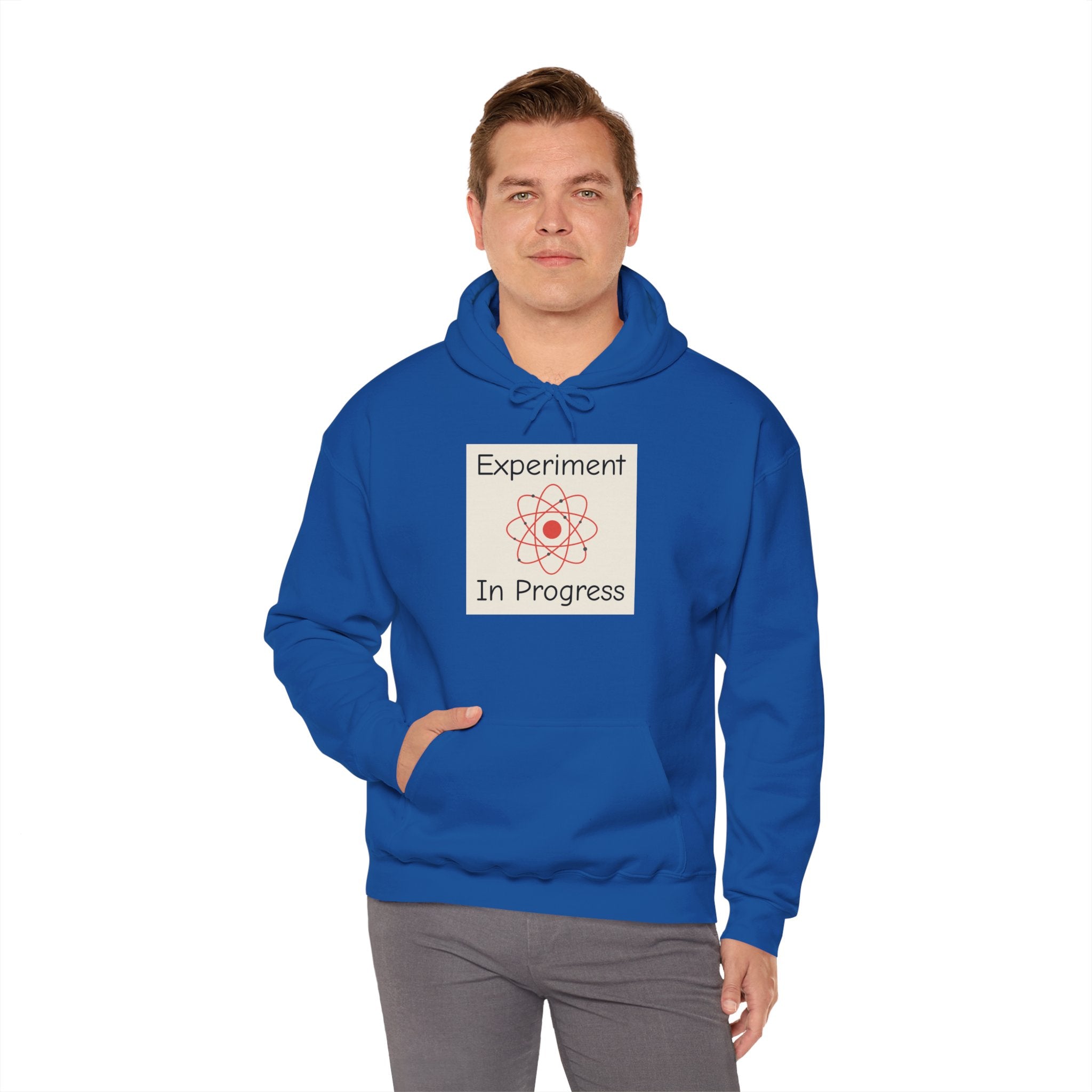 Experiment In Progress Hoodie — Science Atom Graphic Pullover