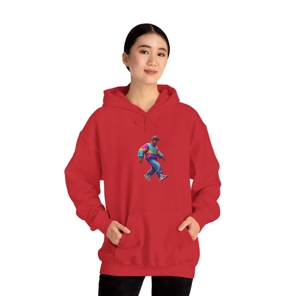 Retro Skateboarder Hoodie — Colorful 90s Skate Crew Pullover