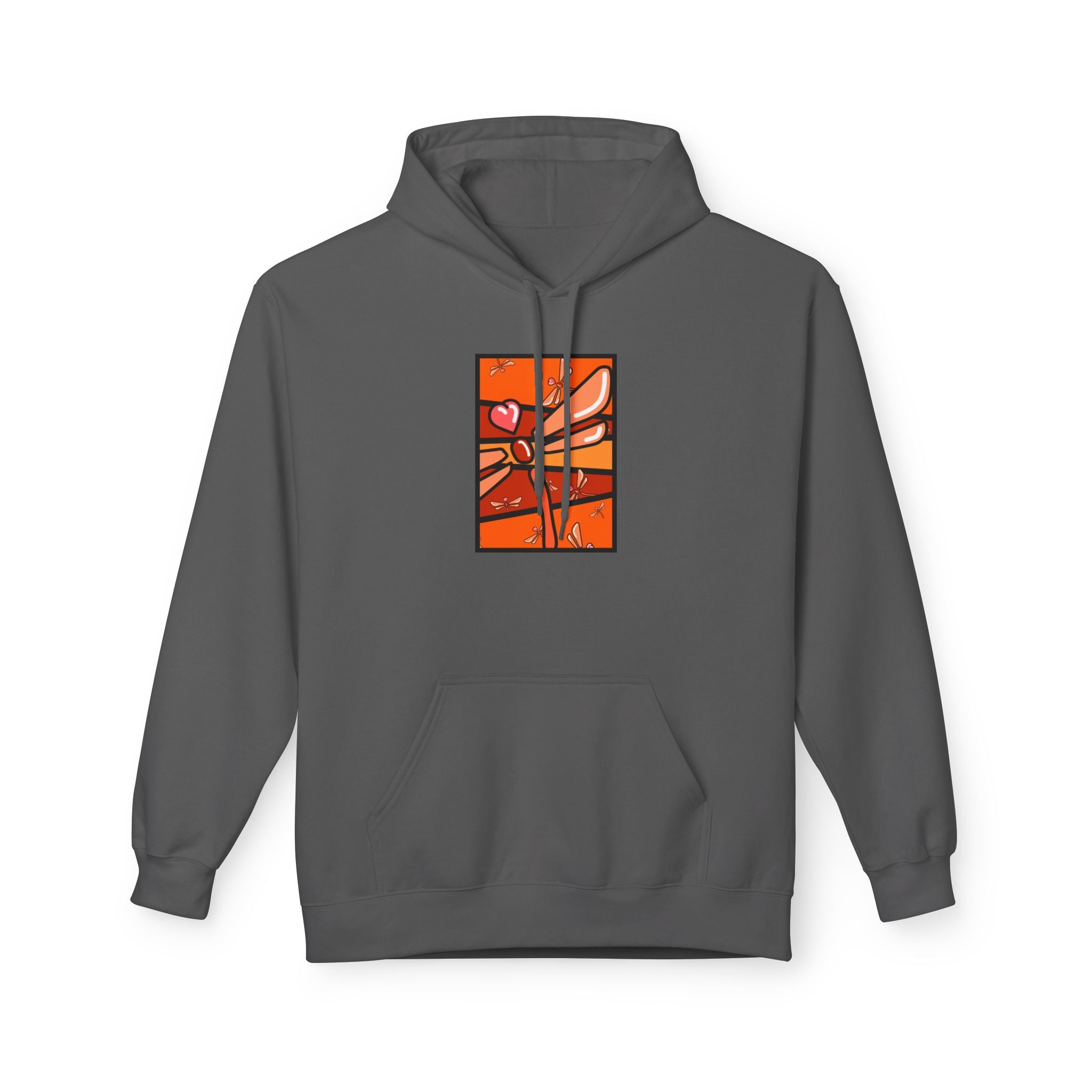 Abstract Heart Branch Hoodie — Autumn Floral Graphic Pullover