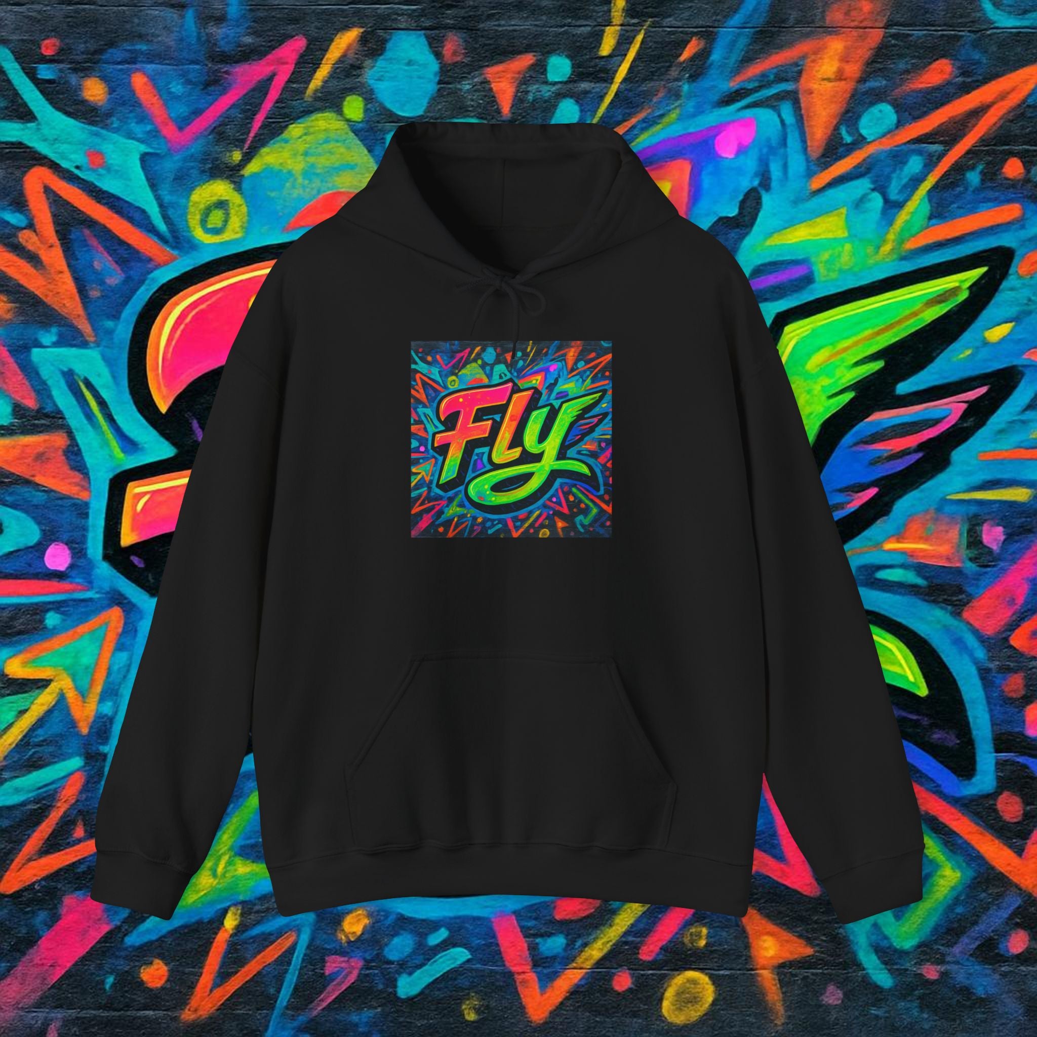 Fly Graffiti Hoodie — Colorful Streetwear Pullover