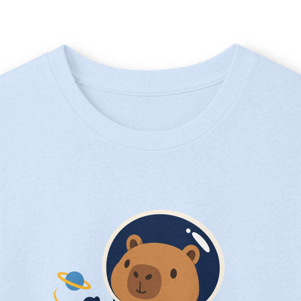 Astronaut Capybara Long Sleeve Tee — Cute Space Explorer Kids' Shirt