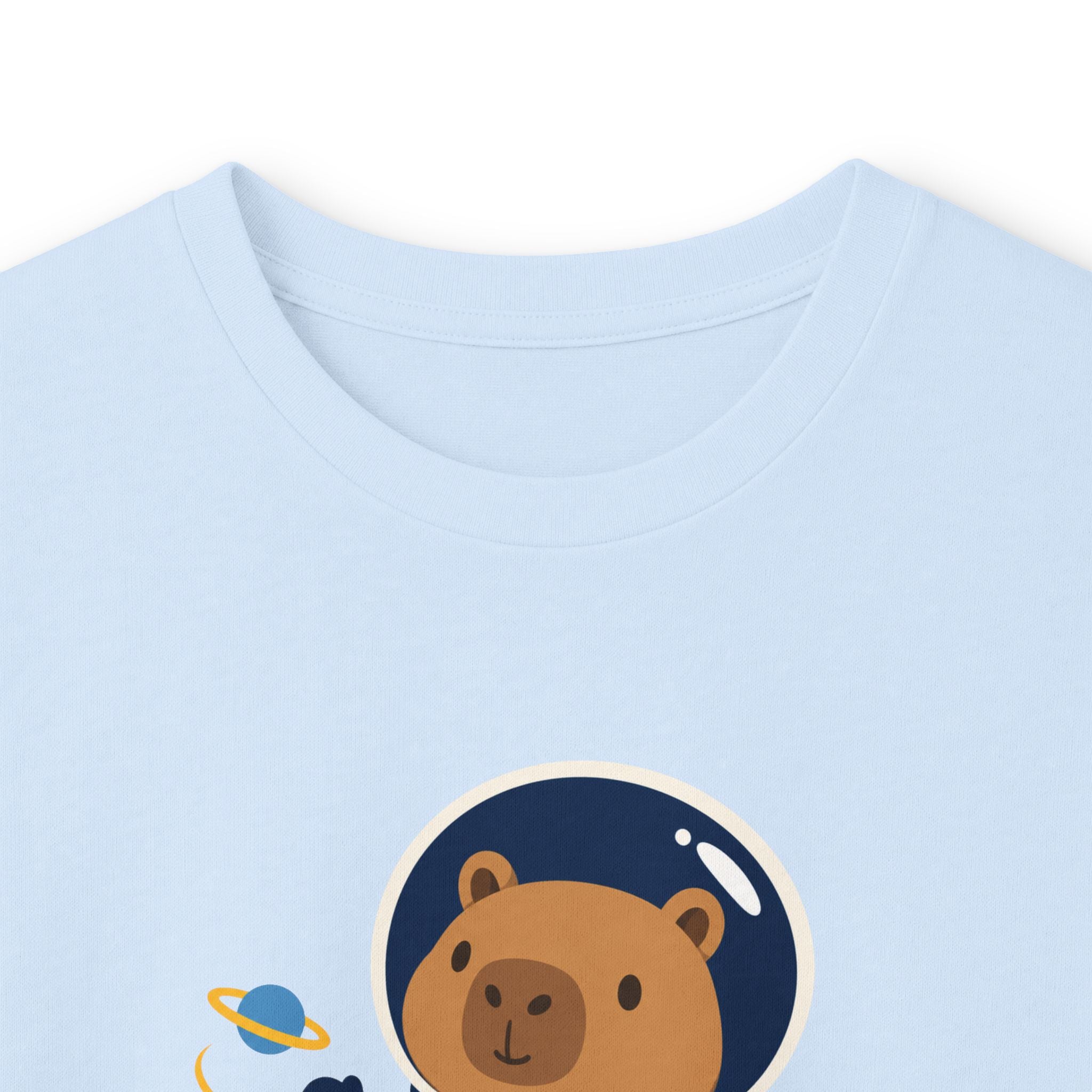 Astronaut Capybara Long Sleeve Tee — Cute Space Explorer Kids' Shirt