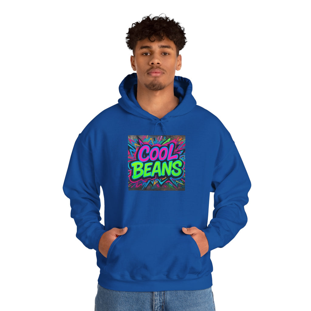 Cool Beans Hoodie — Retro Neon Graffiti Streetwear Pullover