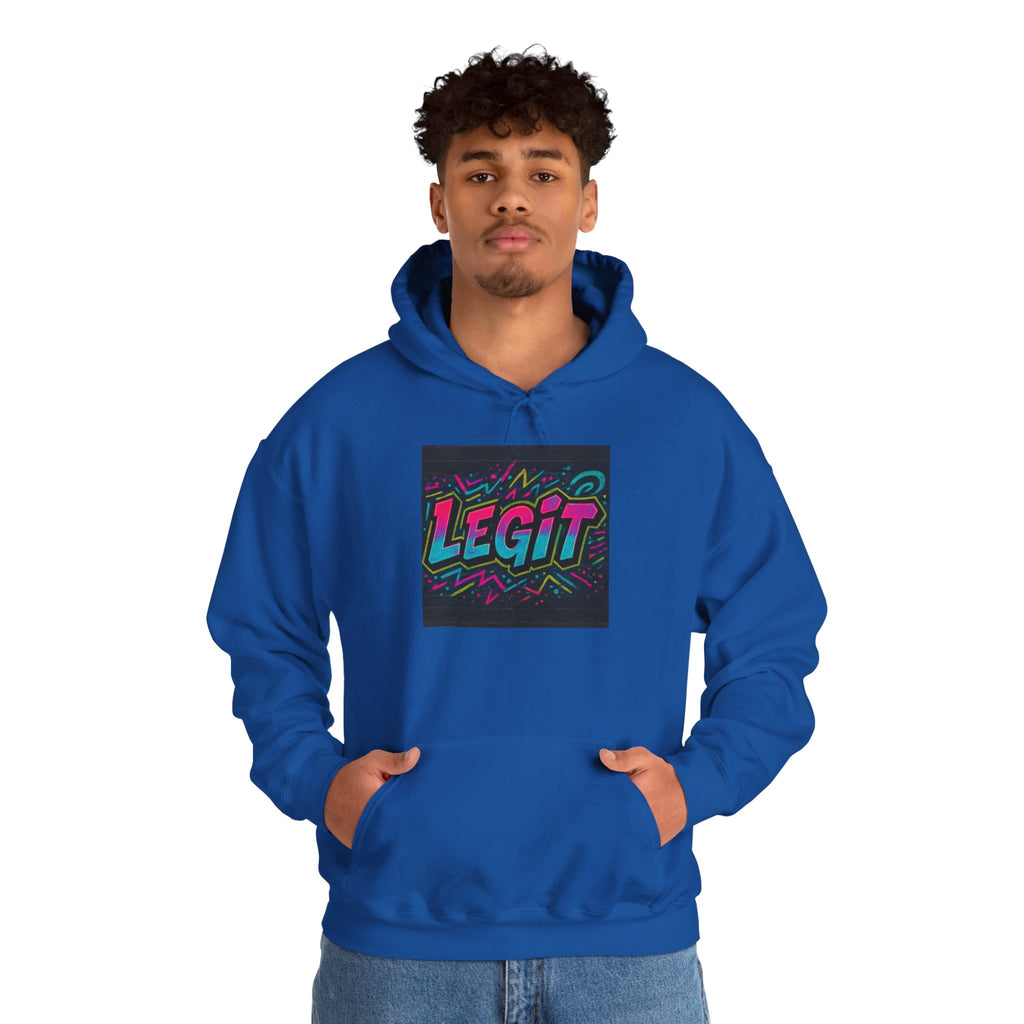 Legit Graffiti Hoodie — Retro Neon Streetwear Sweatshirt