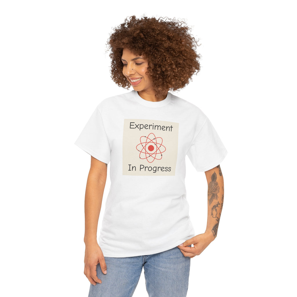 Science Graphic Tee - "Experiment In Progress" Retro Atom Design
